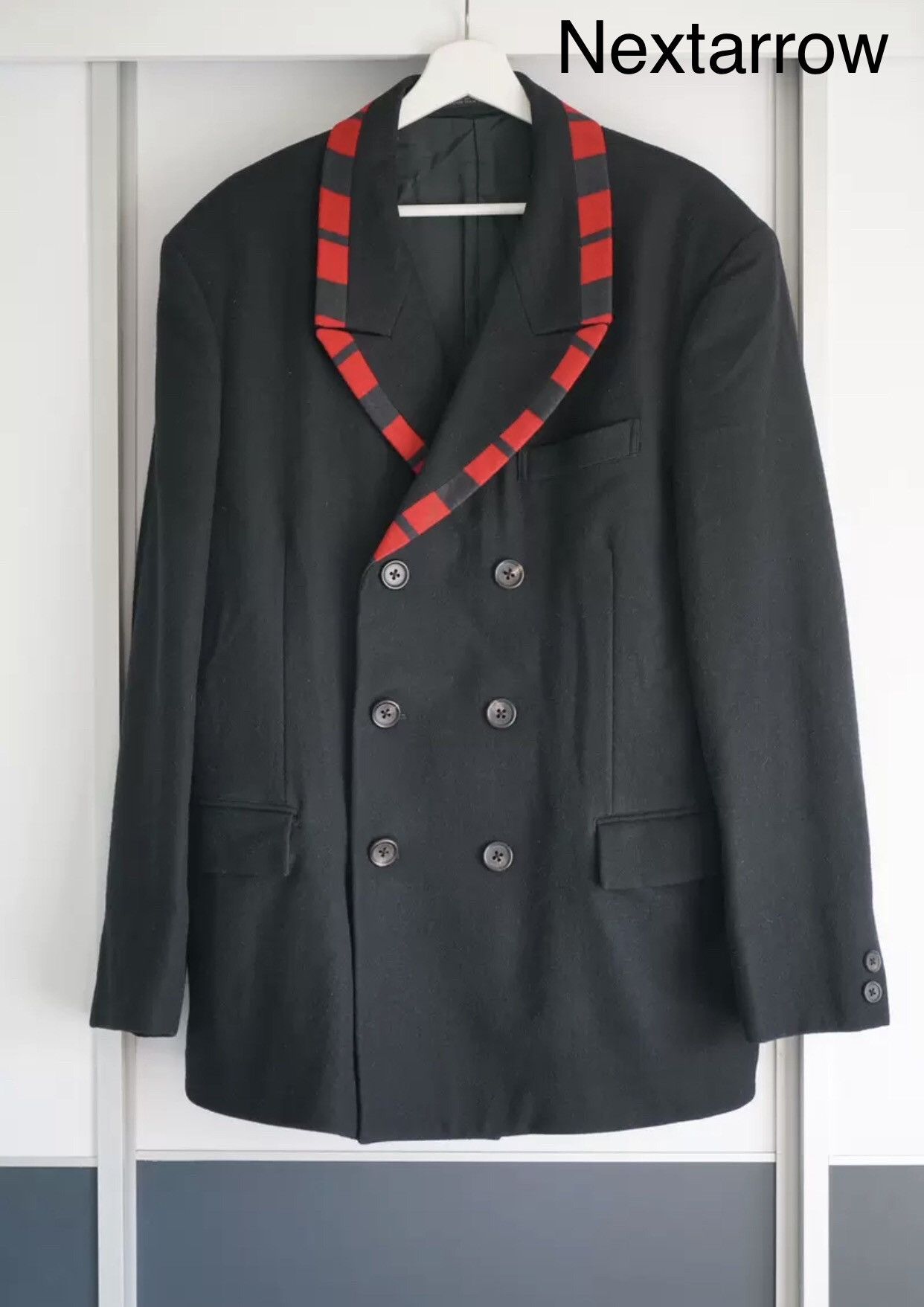 Yohji Yamamoto Yohji Yamamoto 89aw double-breasted suit checked collar suit Size 42S - 1 Thumbnail