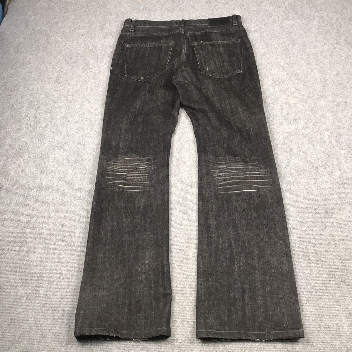 Issey Miyake FLARE🔥TETE HOMME BLACK FADED DENIM BOOTCUT PANTS 149 Size US 30 / EU 46 - 8 Thumbnail