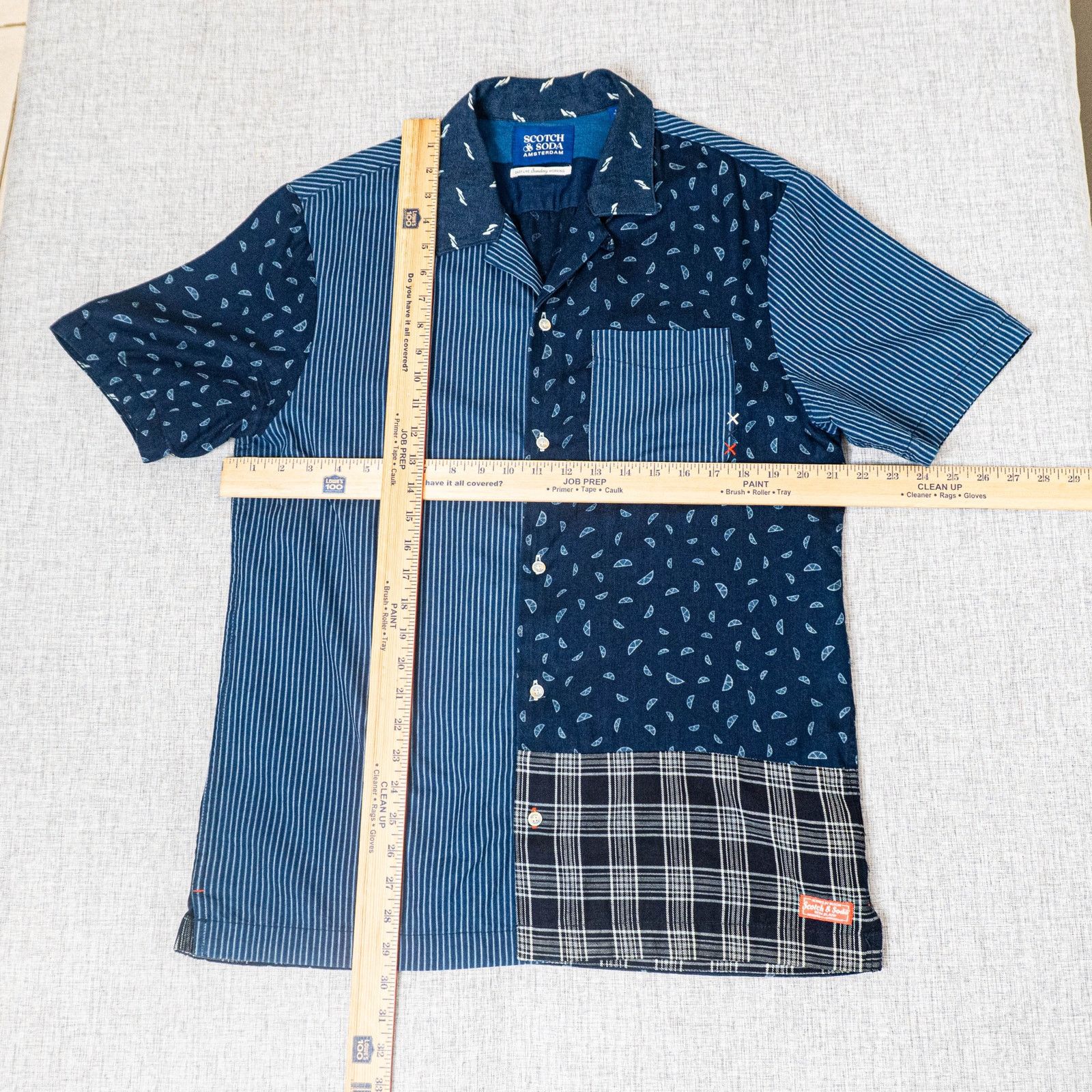 Scotch & Soda Scotch & Soda Patchwork Camp Short Sleeve Shirt indigo M Size US M / EU 48-50 / 2 - 5 Thumbnail