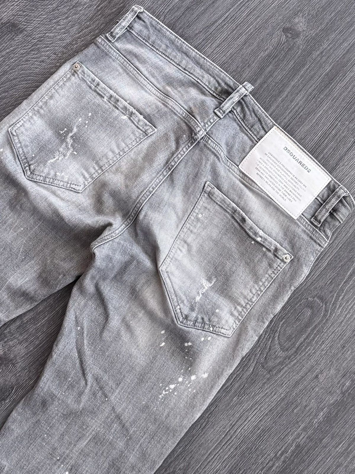 Dsquared2 Dsquared 2 Gray Washed Painted Denim Jeans Size US 34 / EU 50 - 8 Thumbnail