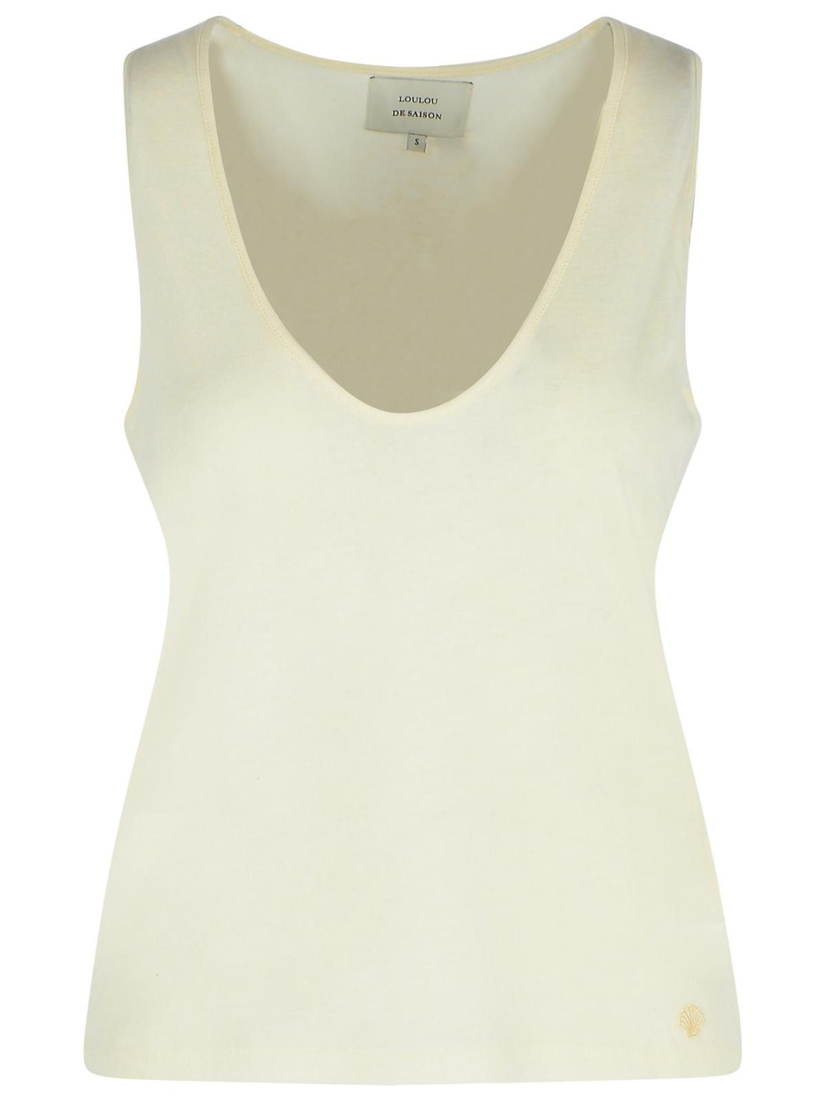 LOULOU DE SAISON Ivory Wool Blend Tank Top
