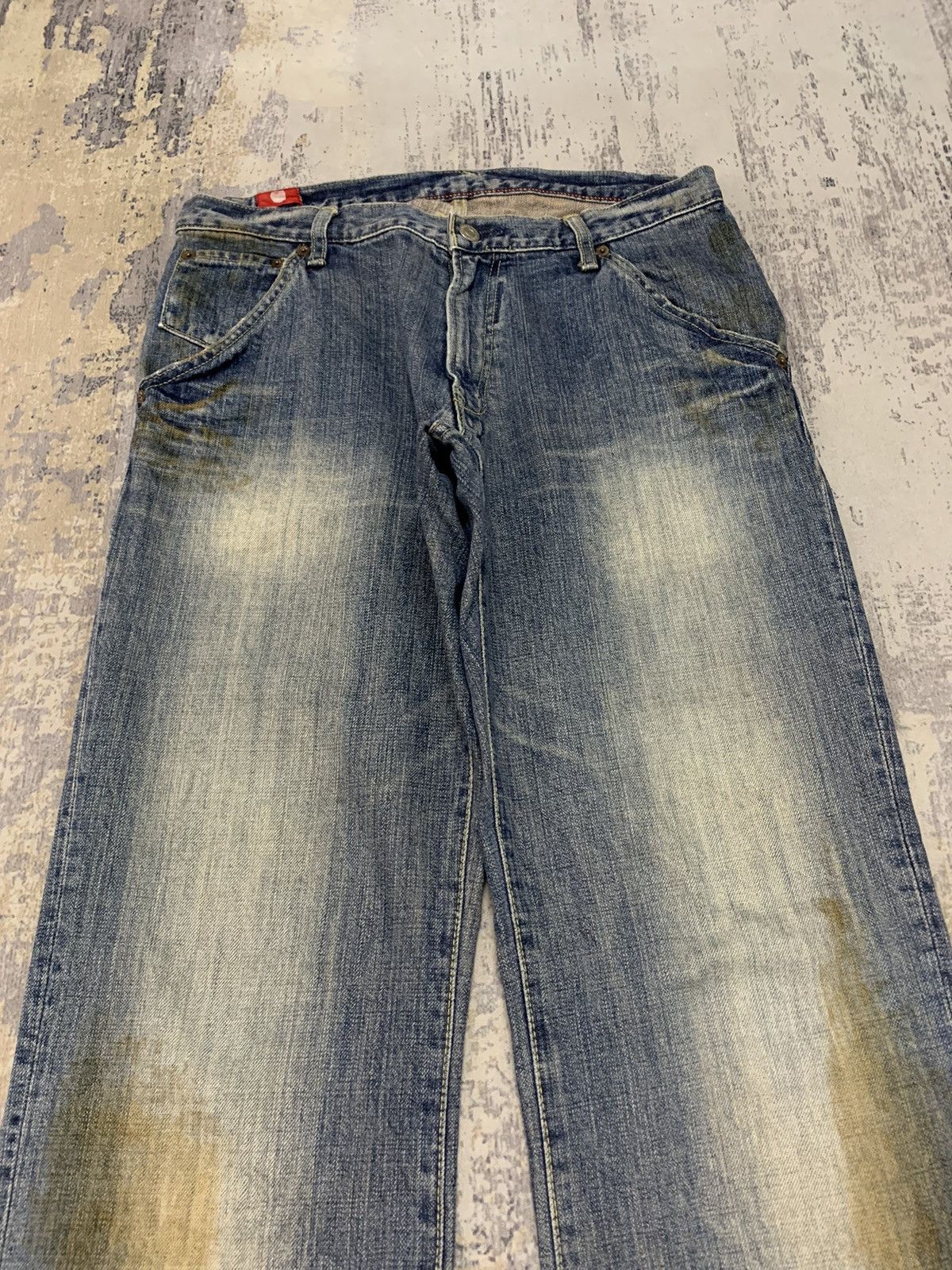 Japanese Brand Vintage Blueway Japanese Mud Wash Distressed Baggy Fit Jeans Size US 32 / EU 48 - 5 Thumbnail