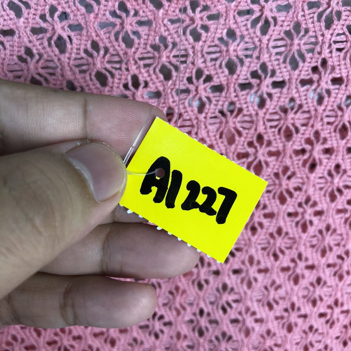 Homespun Knitwear × Japanese Brand Japanese Brand Pink cardigan crochet meshnet Knitwear #A1227 Size S / US 4 / IT 40 - 9 Thumbnail