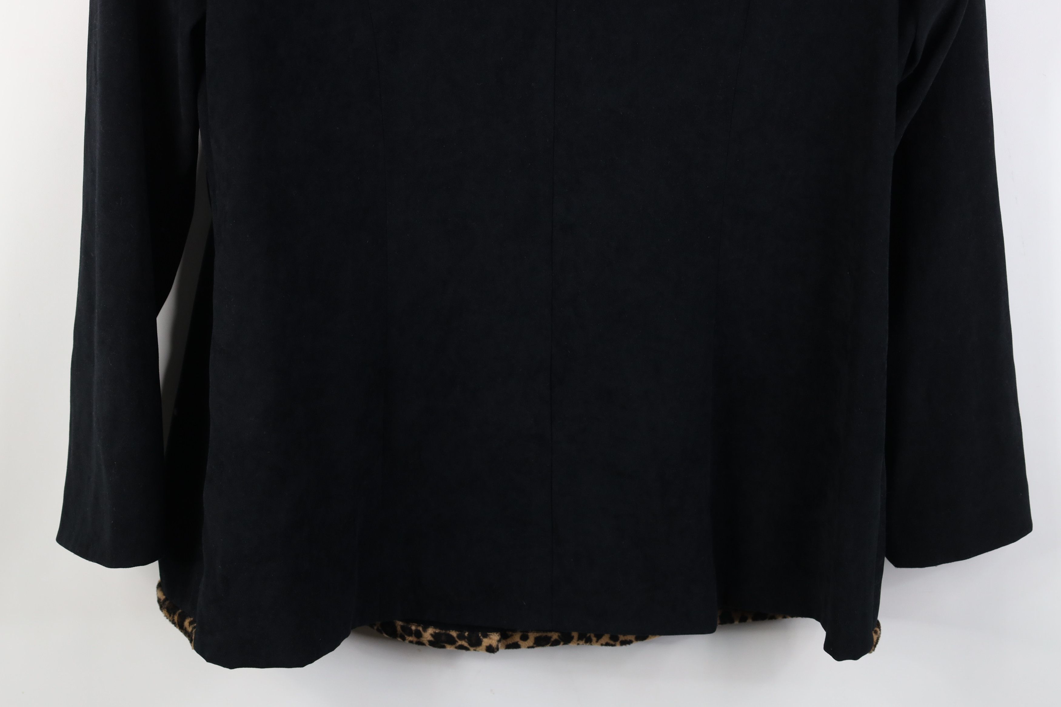 Vintage Vintage 90s Streetwear Cheetah Trim Microfiber Jacket Black Size XL / US 12-14 / IT 48-50 - 12 Thumbnail