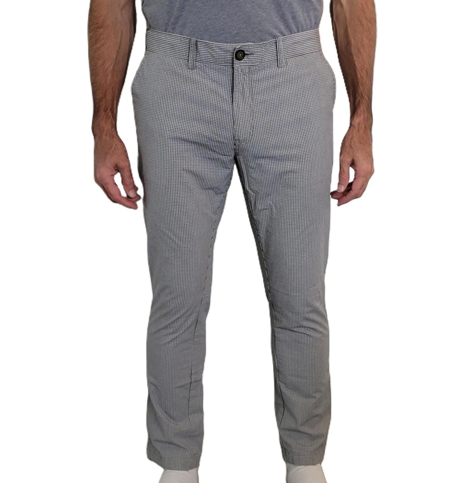 Other 34x28 Gray Micro-Check Dress Pants Tailored Slim Str8 Leg | Grailed