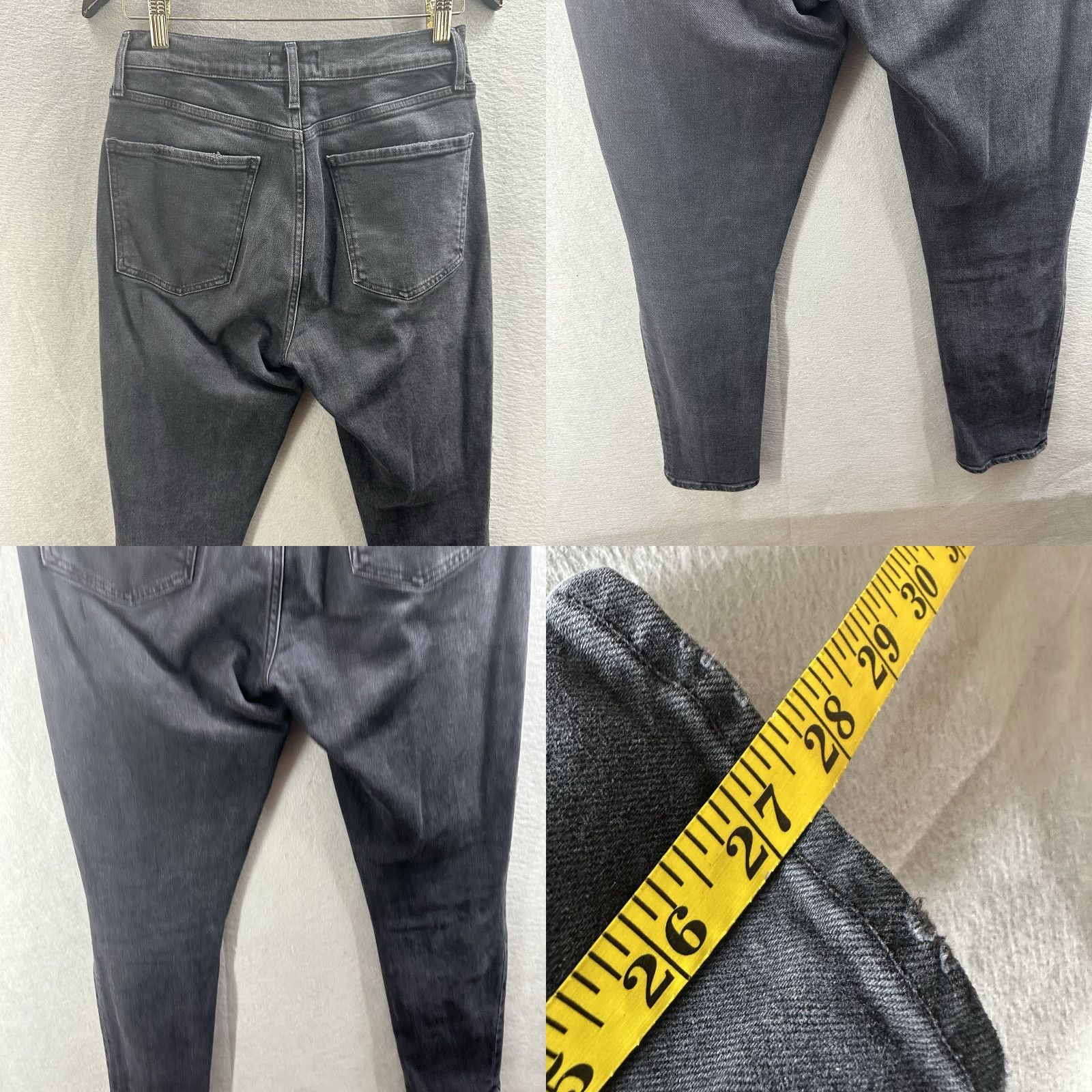 Agolde AGOLDE Jeans Women 28 Black Nico Straight High Rise Denim Dark Wash Size 28" / US 6 / IT 42 - 8 Thumbnail