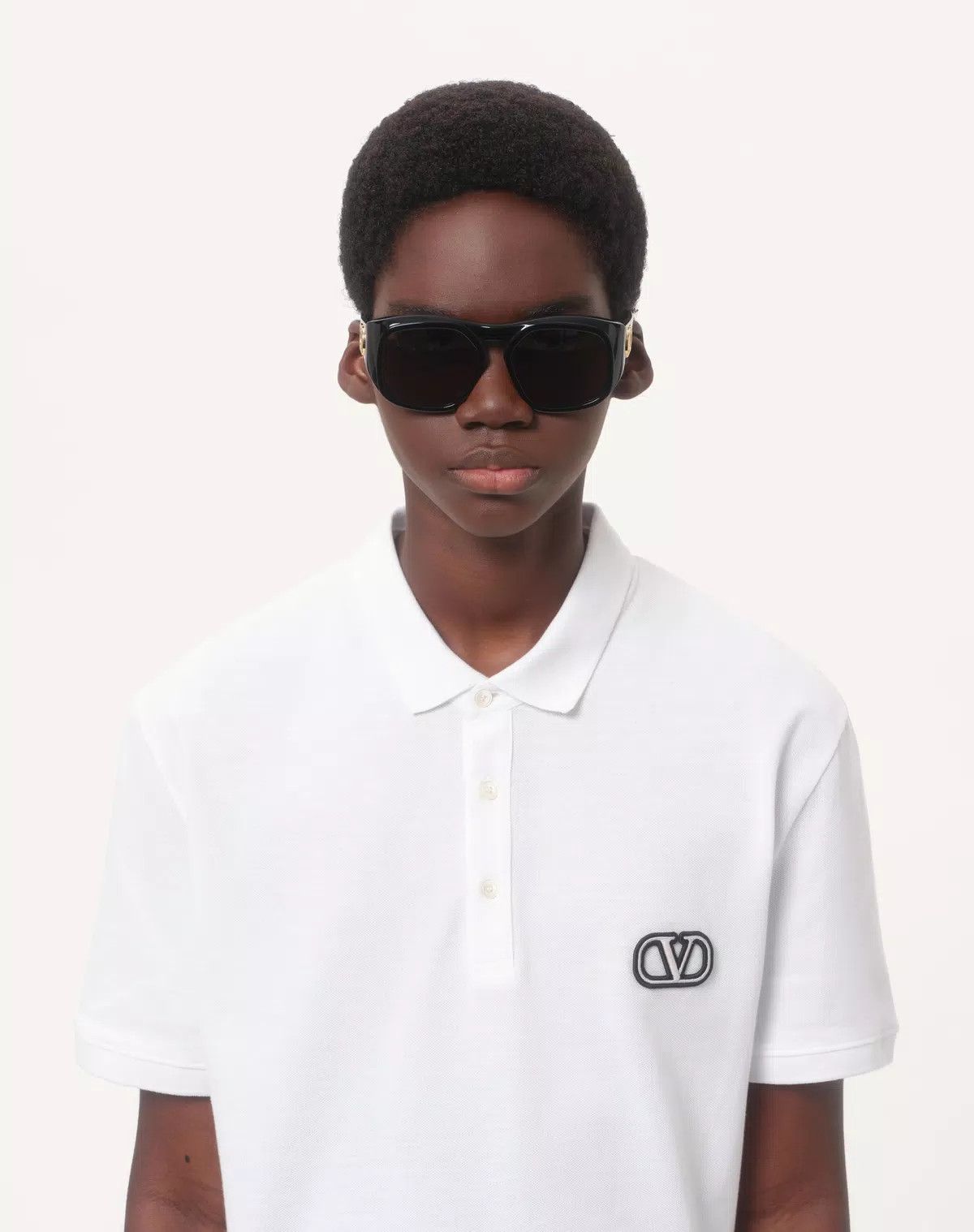 Valentino oc11z0725 Cotton Pique Polo Shirt in White Size US XL / EU 56 / 4 - 4 Thumbnail