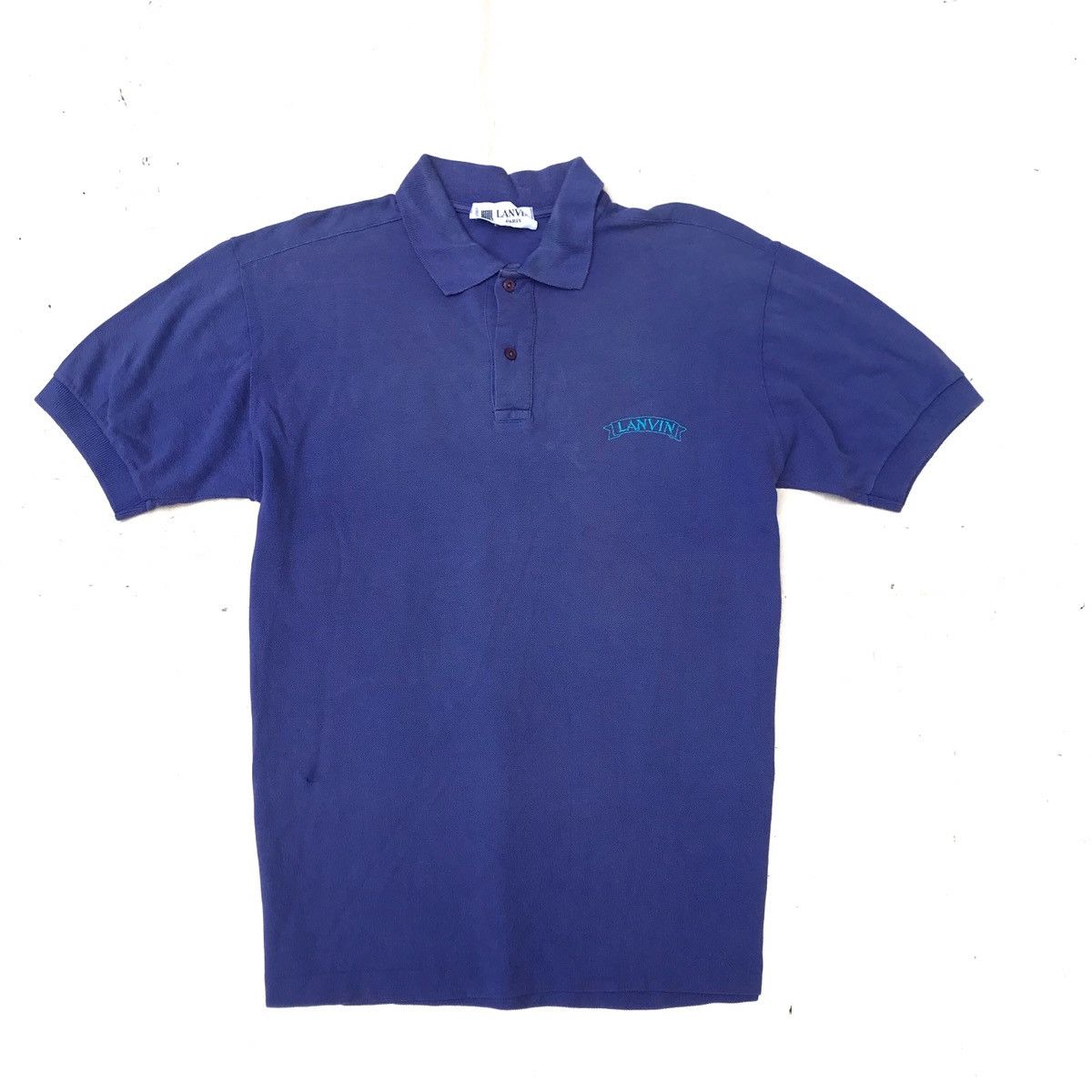 Lanvin × Vintage Vintage Lanvin Paris Purple Polo Shirt chest logo embroidere Size US M / EU 48-50 / 2 - 1 Thumbnail