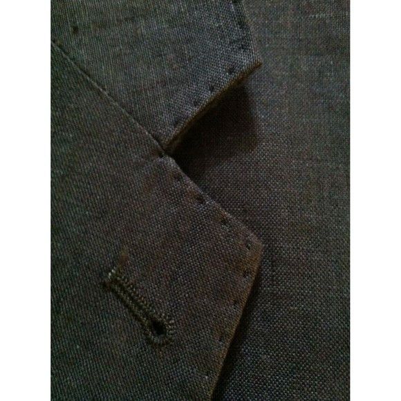 H&M H & M MENS GRAY 100%LINEN SPORT COAT JACKET BLAZER SIZE: 42R Size 42R - 4 Thumbnail