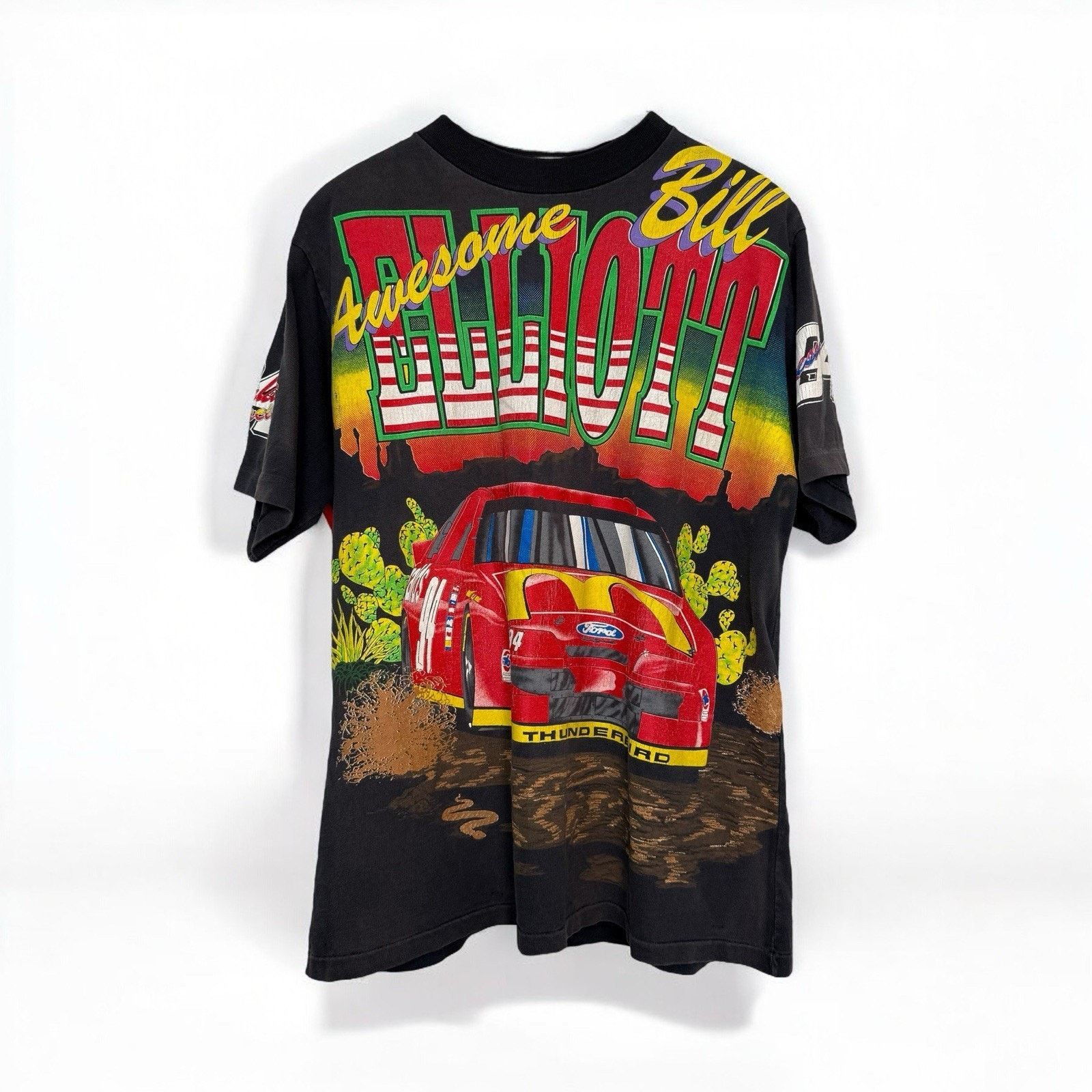 NASCAR × Vintage Vtg Bill Elliott Nascar Dawsonville AOP McDonalds T Shirt Size US L / EU 52-54 / 3 - 1 Thumbnail