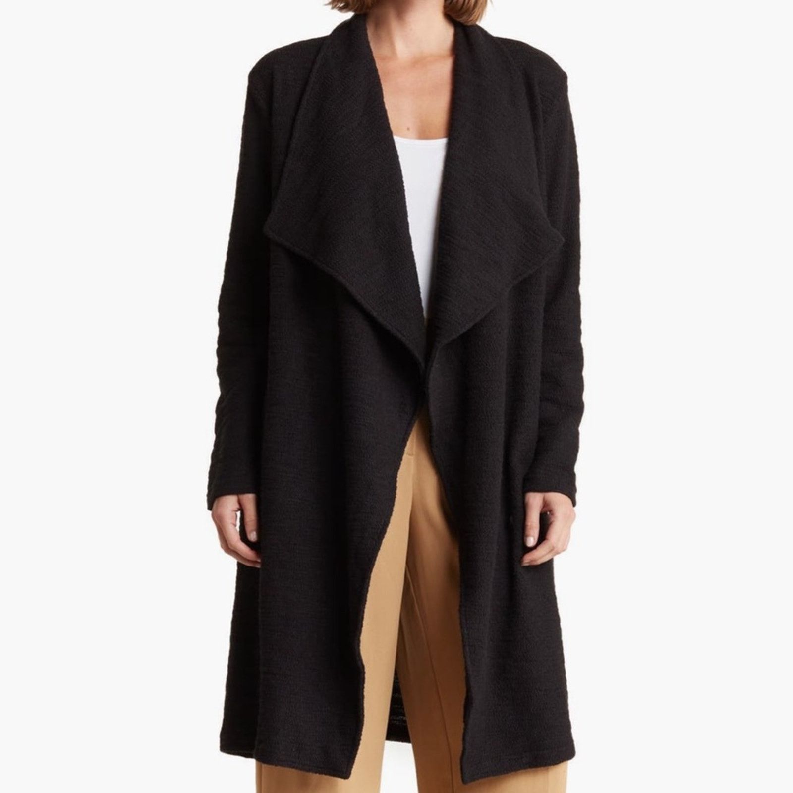 Steve Madden Steve Madden Slub Knit Jacket - Black Size S Size S / US 4 / IT 40 - 2 Thumbnail