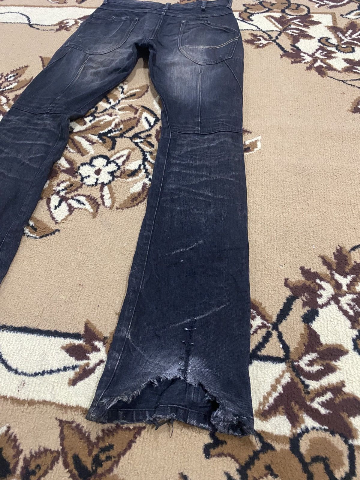 JACKROSE Jackrose Rare Design Distressed Pinned Flare Denim Size US 30 / EU 46 - 6 Thumbnail