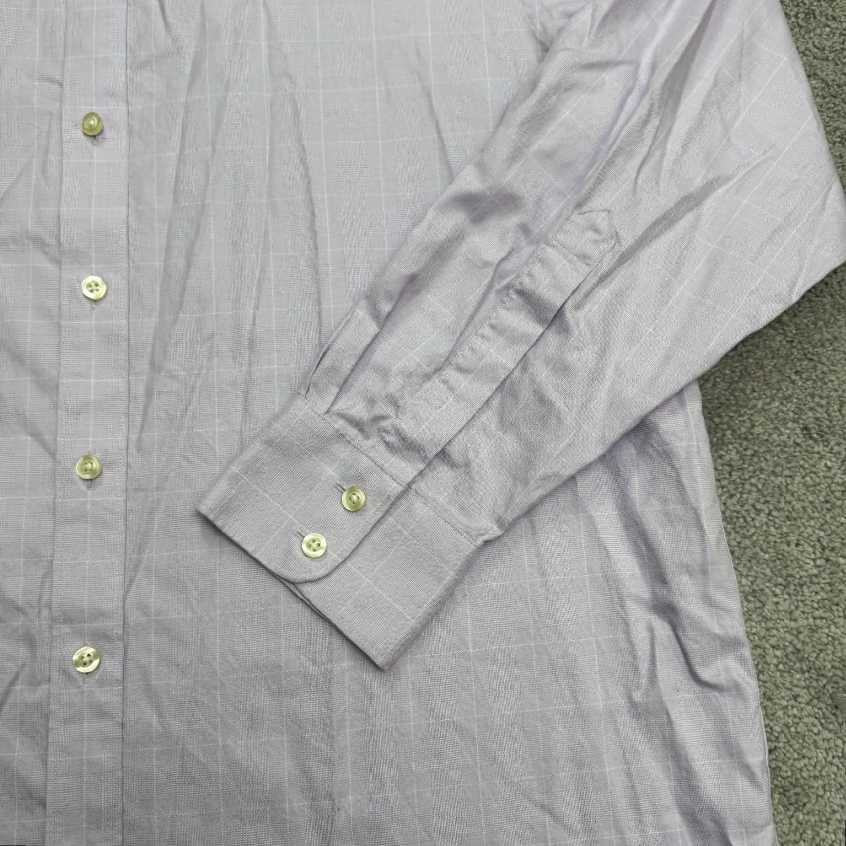 Charles Tyrwhitt Dress Shirt Men 17/35 Purple Grid Check Cotton Classic Fit  Shirt Long Sleeve