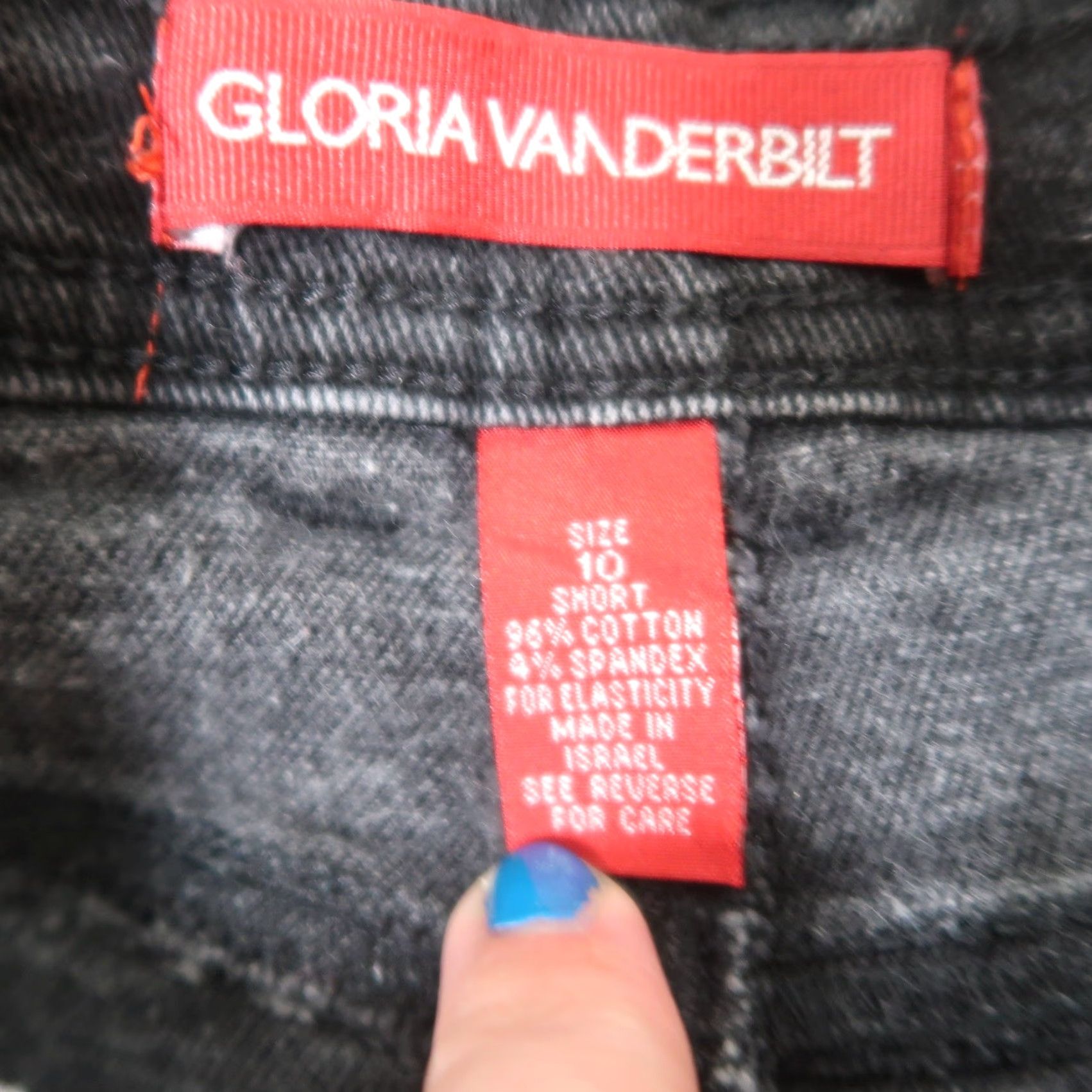 Gloria Vanderbilt VINTAGE Gloria Vanderbilt Jeans 90s Black High Rise Straight Leg Mom 10 Regular Cotton Grunge Women? Size 32" / US 10 / IT 46 - 4 Thumbnail