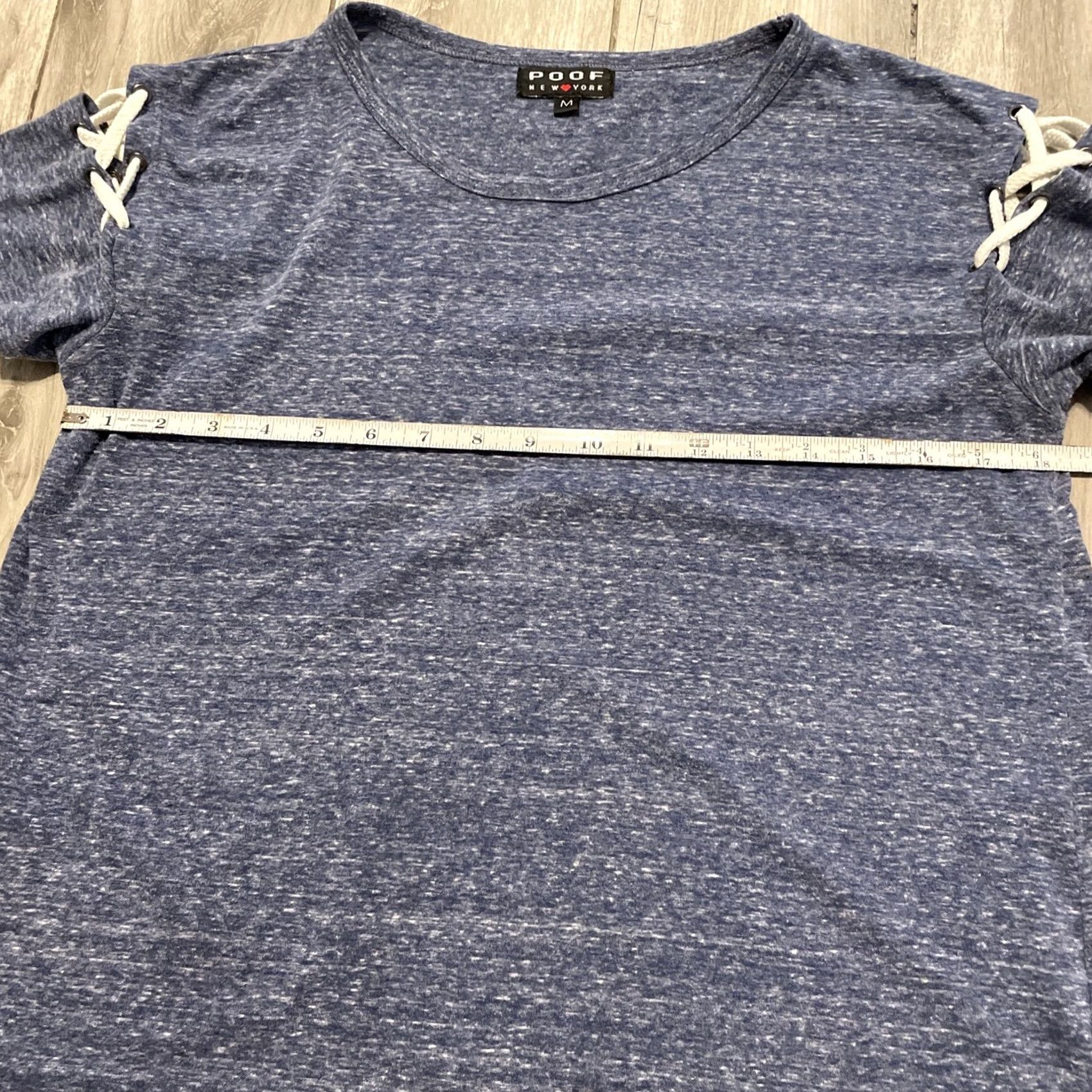 Vintage Poof NY Lace Up Short Sleeve Shirt M Baseball Cold Shoulder Casual Blue White Ladies Baseball Shirt LG Short Sleeve Shirt Casual Sporty 90s Size M / US 6-8 / IT 42-44 - 5 Thumbnail