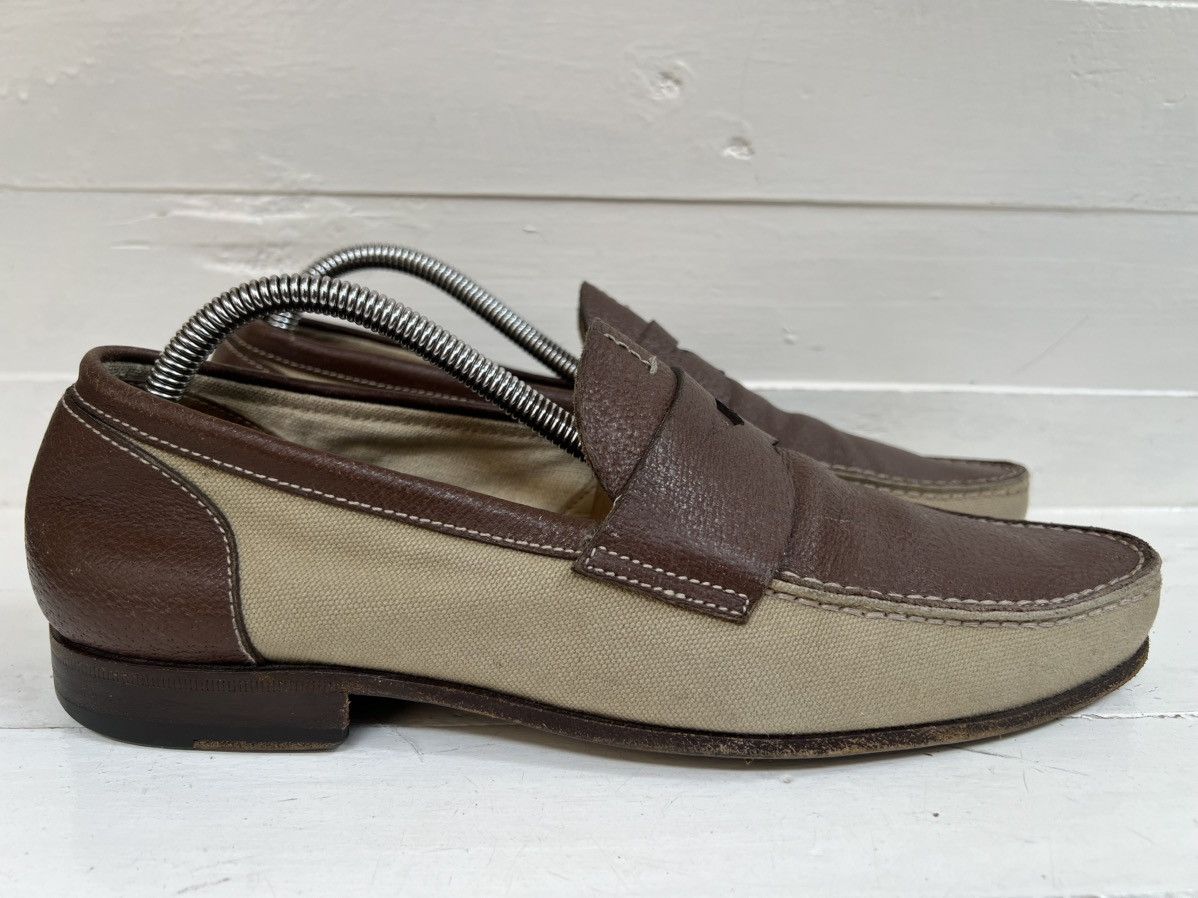 Prada Prada Men's Business Shoes Brown Leather Penny Loafers Size US 7 / EU 40 - 6 Thumbnail