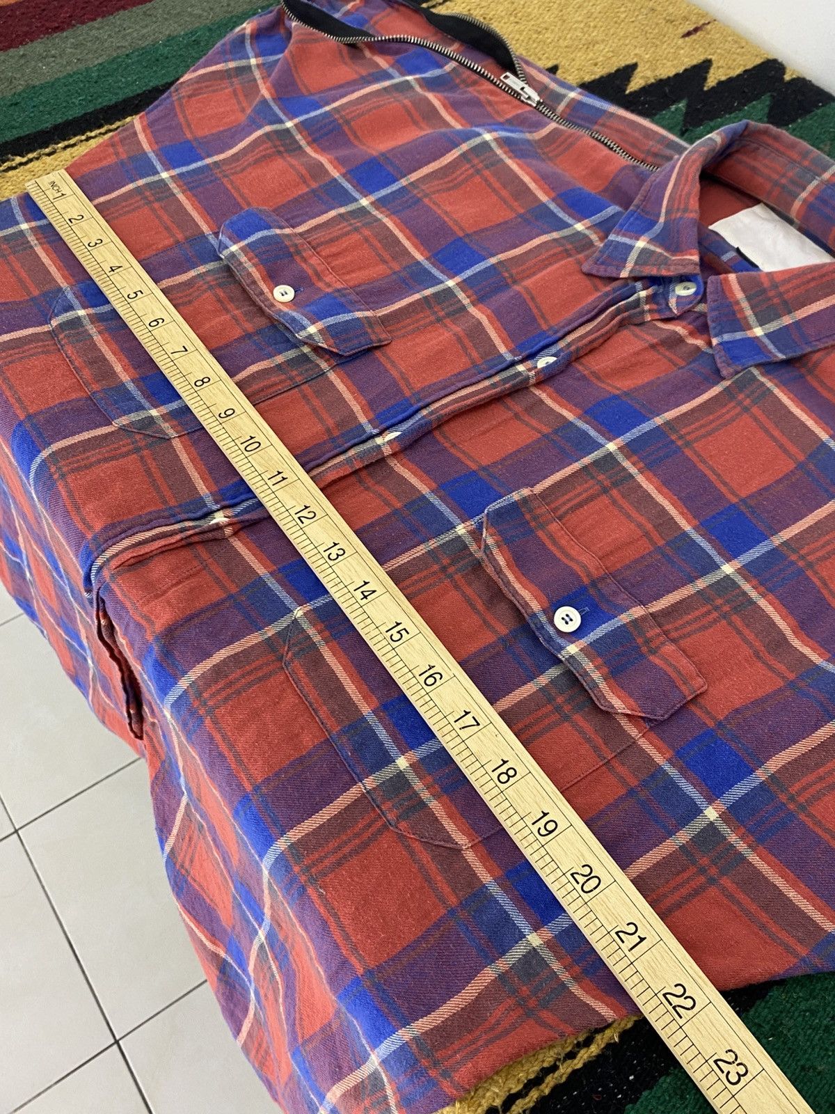 R13 R13 SS15 Zip Sleeve Plaid Flannel Shirt Italy Deconstructed Size US S / EU 44-46 / 1 - 3 Thumbnail