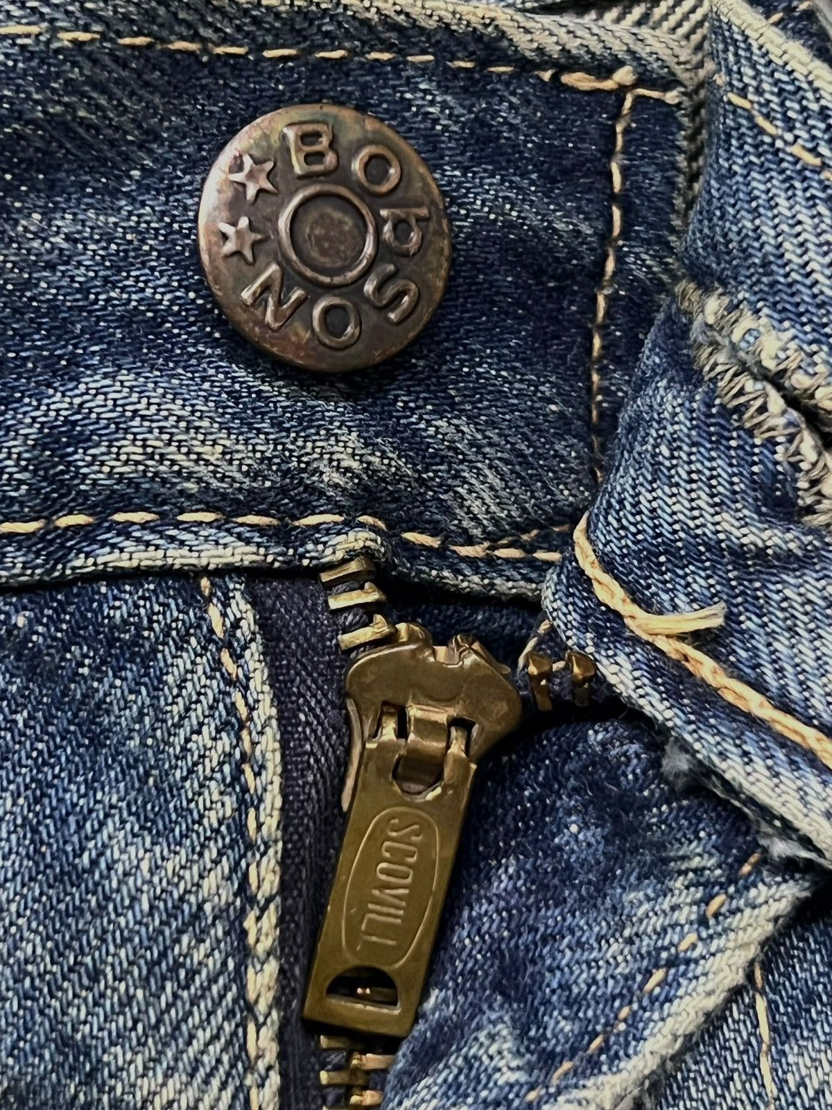 Japanese Brand Flared Vintage 80s Bobson Japan - Faded Mud Wash, Distressed Size US 29 - 11 Thumbnail