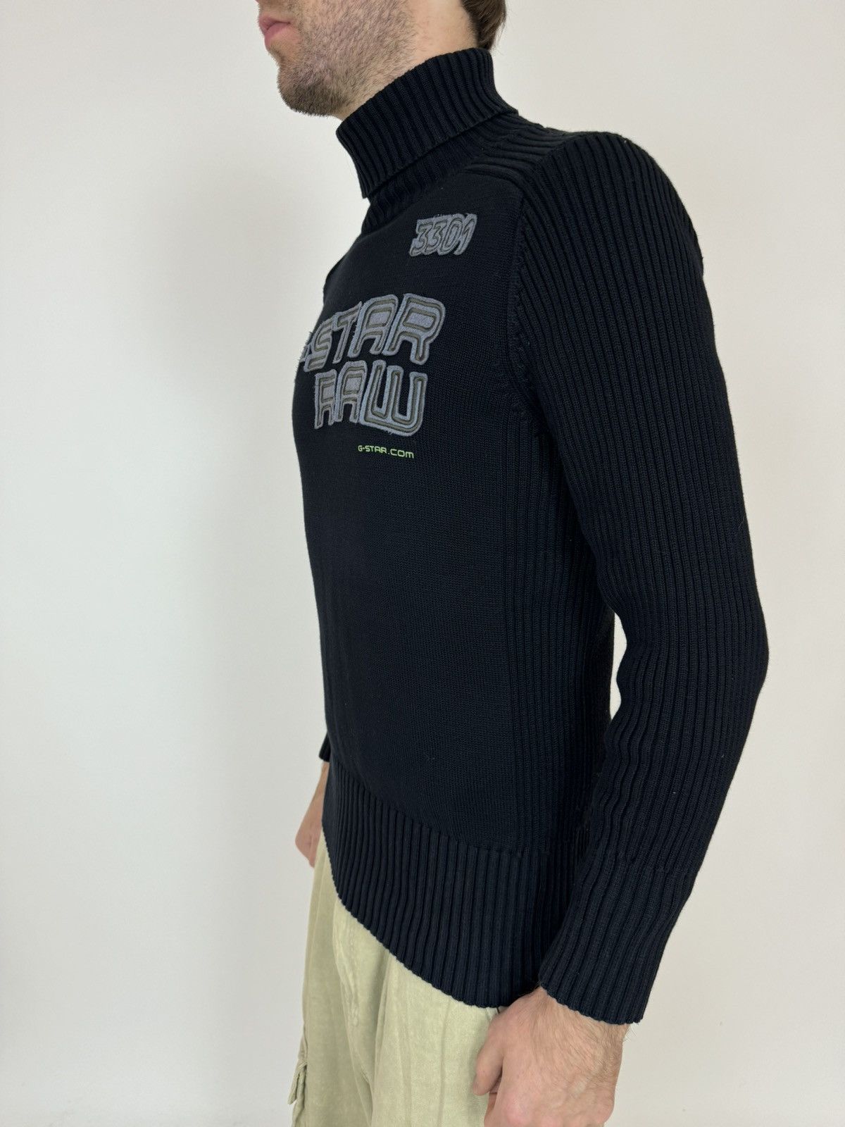 G-Star G-star Ribbed Sweater Vintage PARKER COLL PATCH TurtleNeck Size US L / EU 52-54 / 3 - 4 Thumbnail
