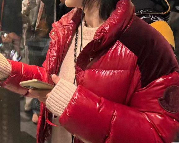 Moncler Moncler Red Velvet Panel Down Jacket. Size S / US 4 / IT 40 - 7 Thumbnail
