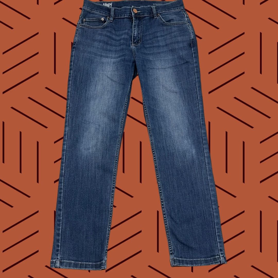 Denime Mugsy Jeans Mens 32 x 29 Medium Blue Denim Stretch Casual Zip Fly Pants Regular Mens Size US 32 / EU 48 - 1 Thumbnail