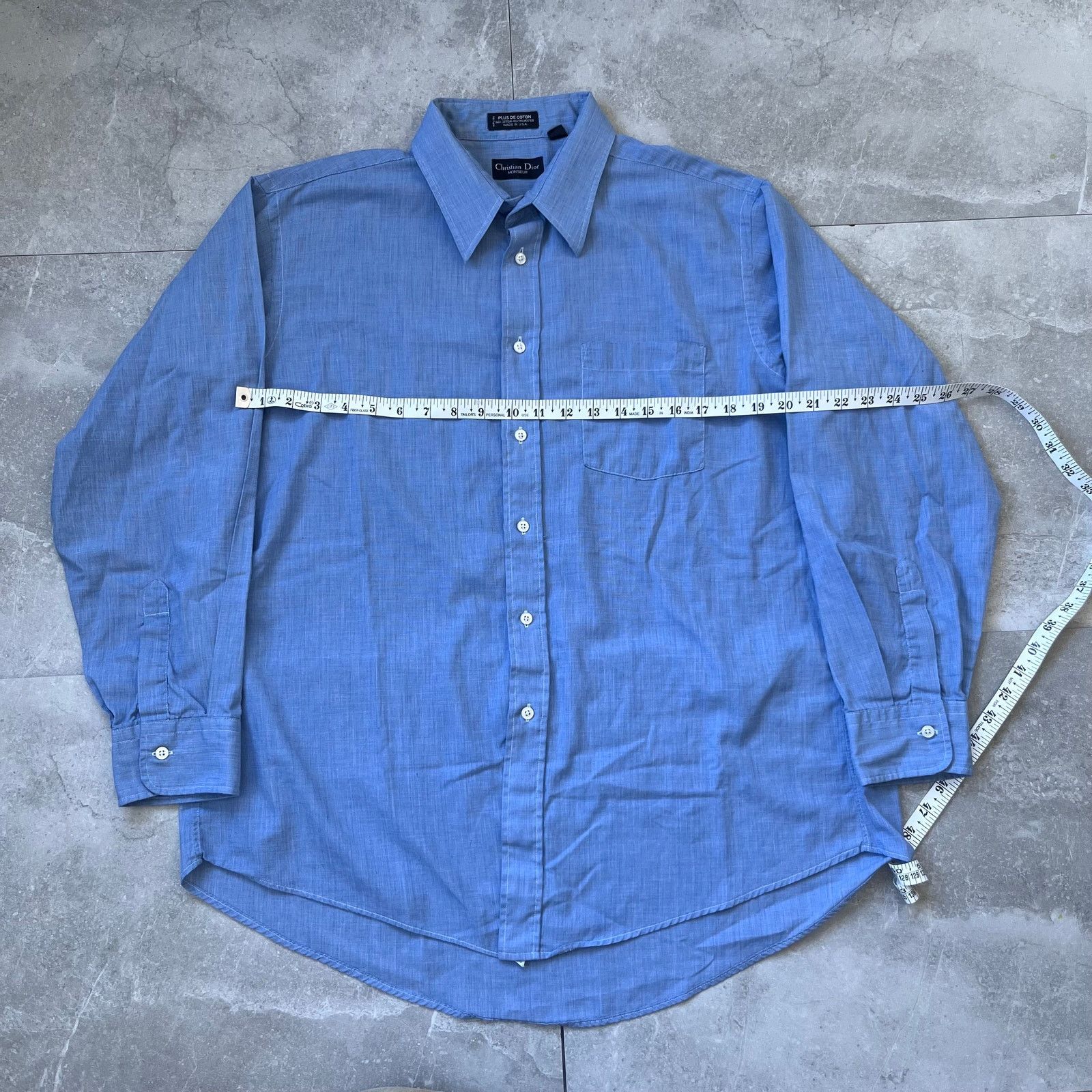 Christian Dior Monsieur Christian Dior Monsieur Blue Dress Shirt – Size 17 (32-33) Size US L / EU 52-54 / 3 - 3 Thumbnail