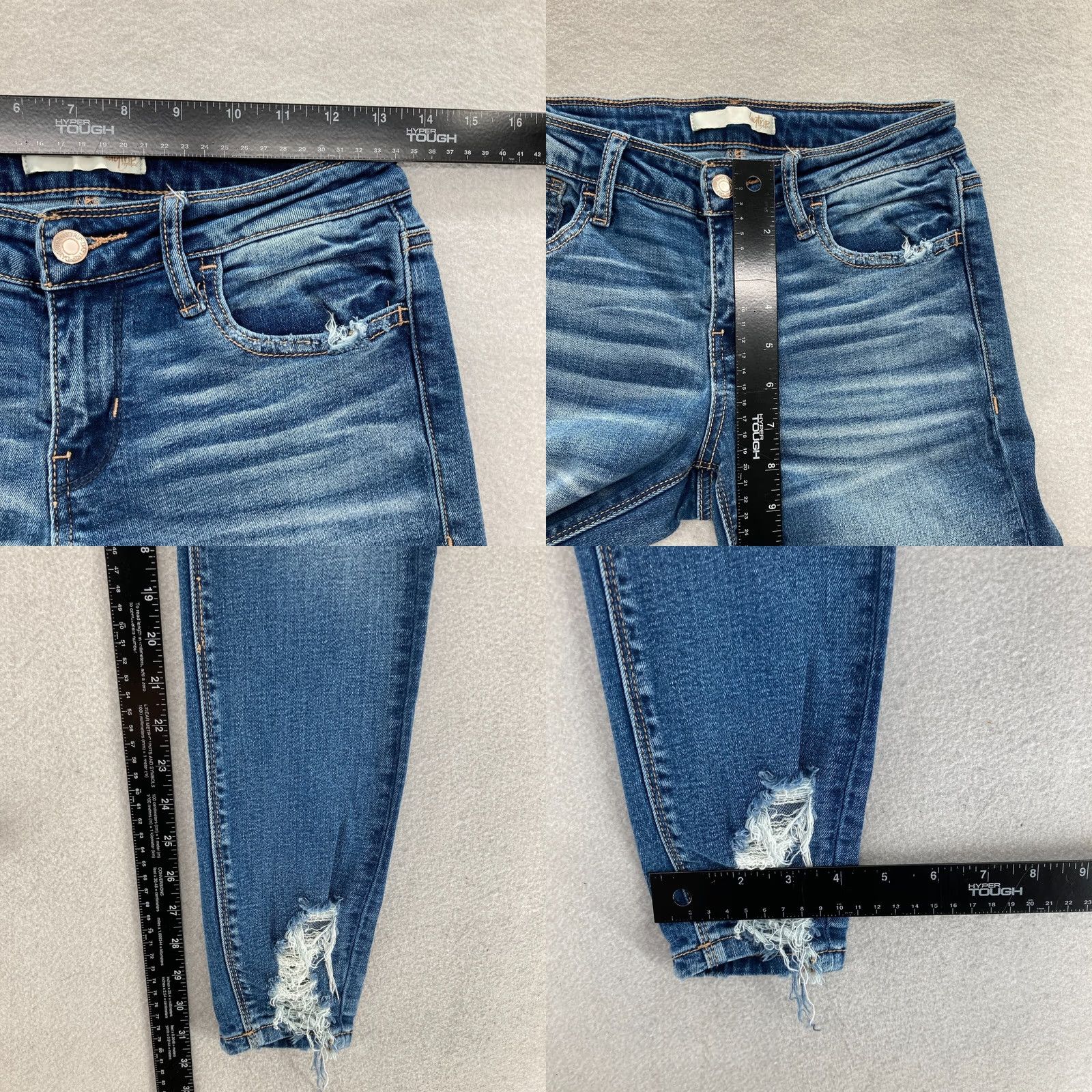 Vintage Daytrip Lynx Skinny Jeans Women's 26 Blue Stretch Denim Distressed Grunge Western Size 26" / US 2 / IT 38 - 8 Thumbnail