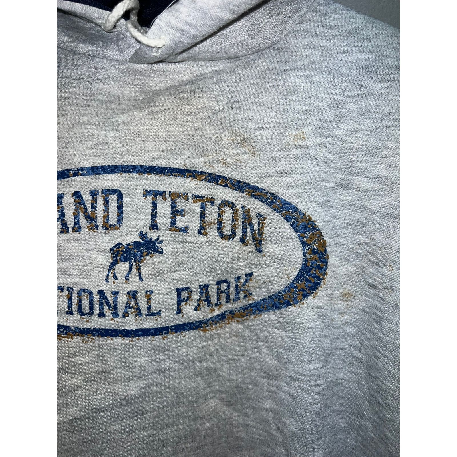 Vintage Vintage Grand Teton Hoodie Sweatshirt National Park Gray 90s Size US L / EU 52-54 / 3 - 3 Thumbnail
