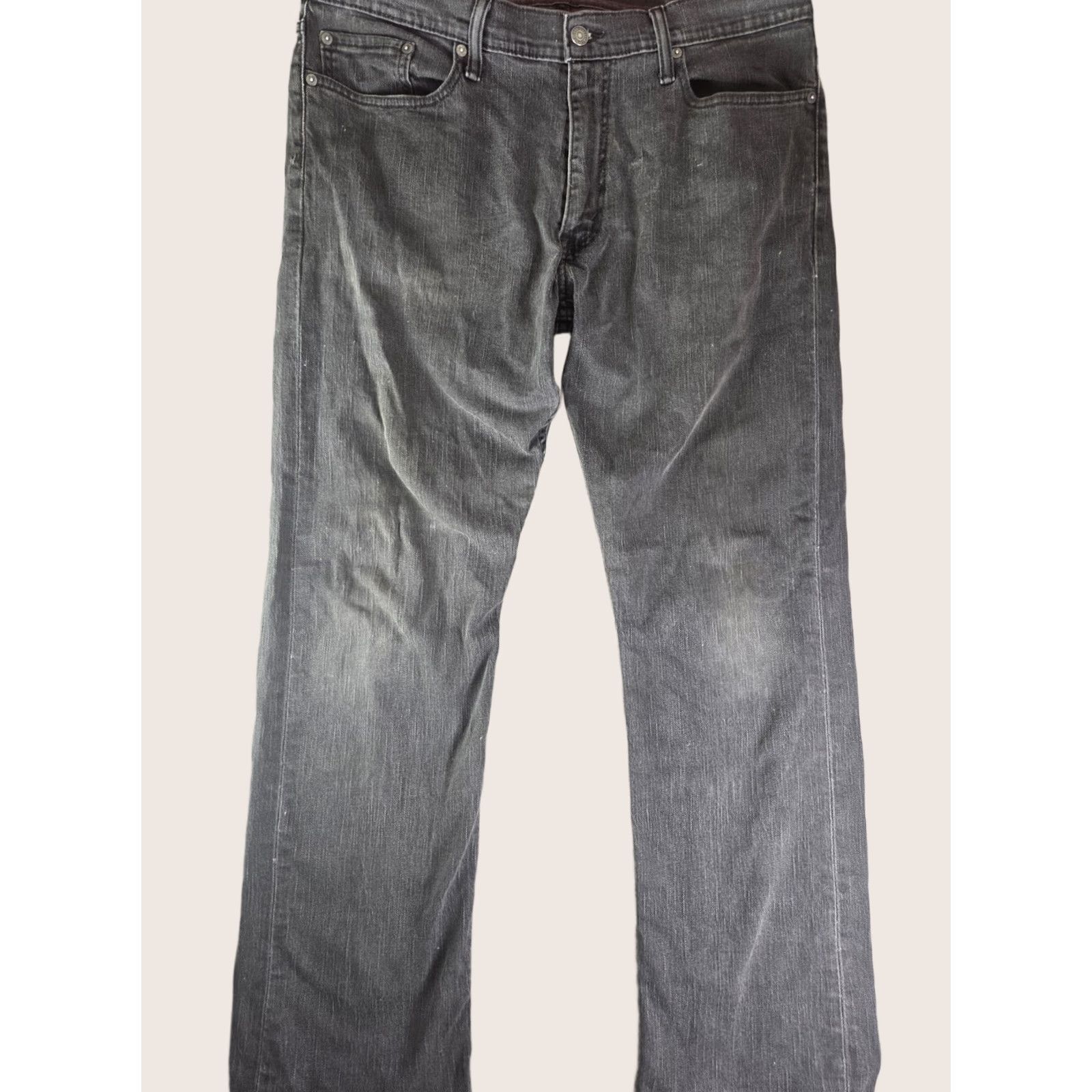 Levi's Levi's 514 Jeans Men Black Denim Straight Leg Regular 38x32 Belt Loops 5-Pocket Distressed Not N/A Size US 38 / EU 54 - 1 Thumbnail