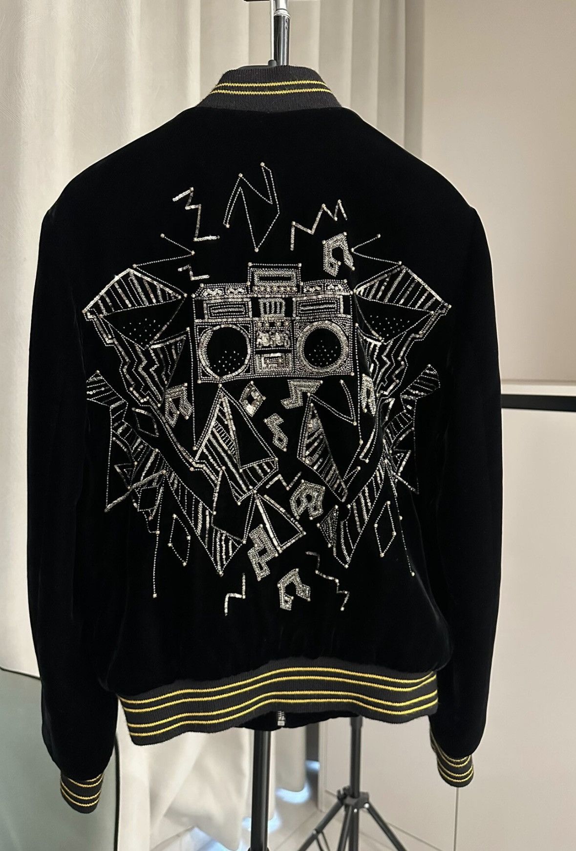 Saint Laurent Paris Saint Laurent SLP 2019FW Radio Metal Velvet Varsity Jacket Size US XS / EU 42 / 0 - 1 Thumbnail