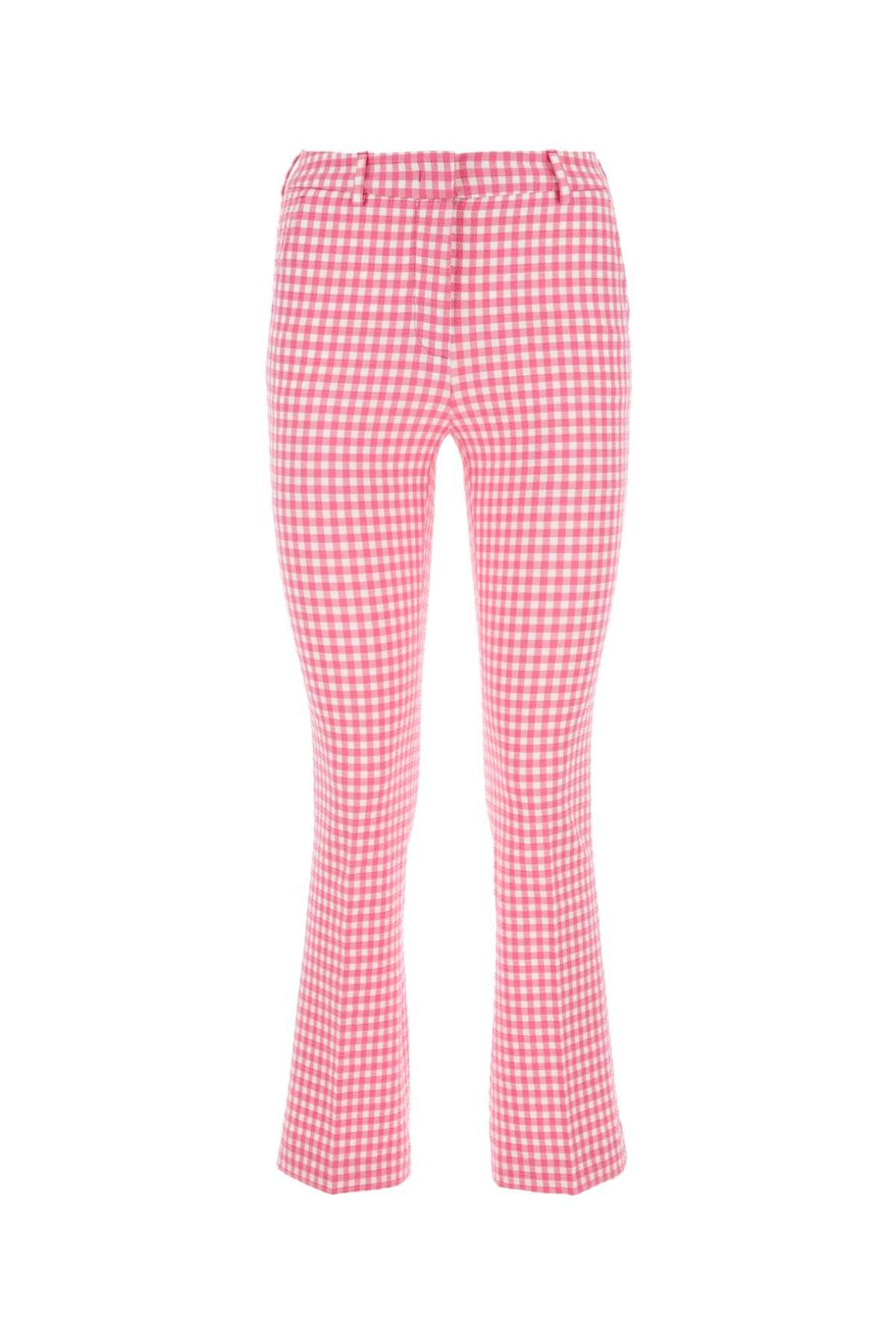 image of Pt Torino Embroidered Stretch Seersucker Pant, Women's (Size 26)