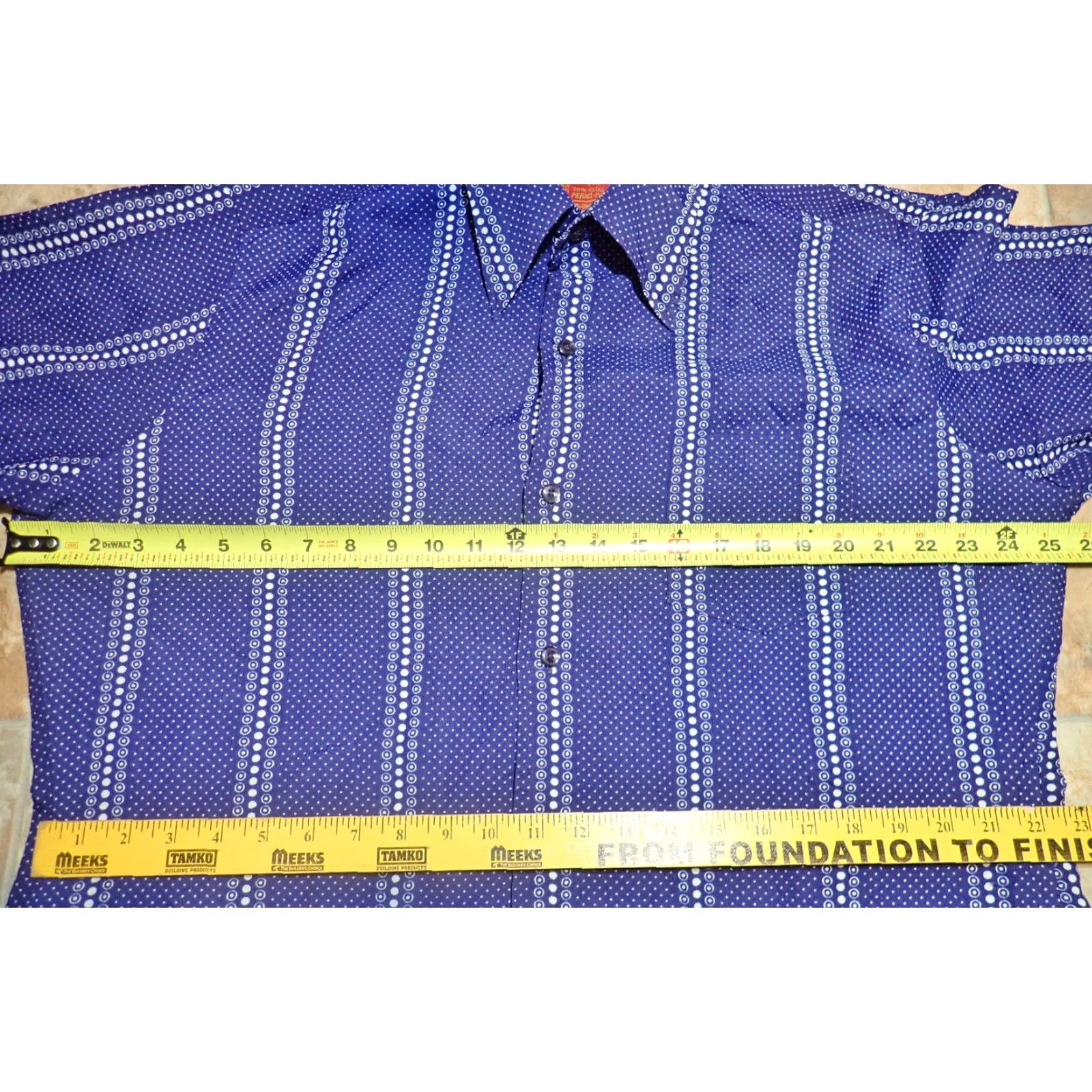 Sears SEARS Kings Road MCM Disco Shirt Mens XL Vintage 70s Groovy Blue White Dot AOP Button-Front Shirt - True Vintage 1965-1976 50s 60s 70s Size US XL / EU 56 / 4 - 6 Thumbnail