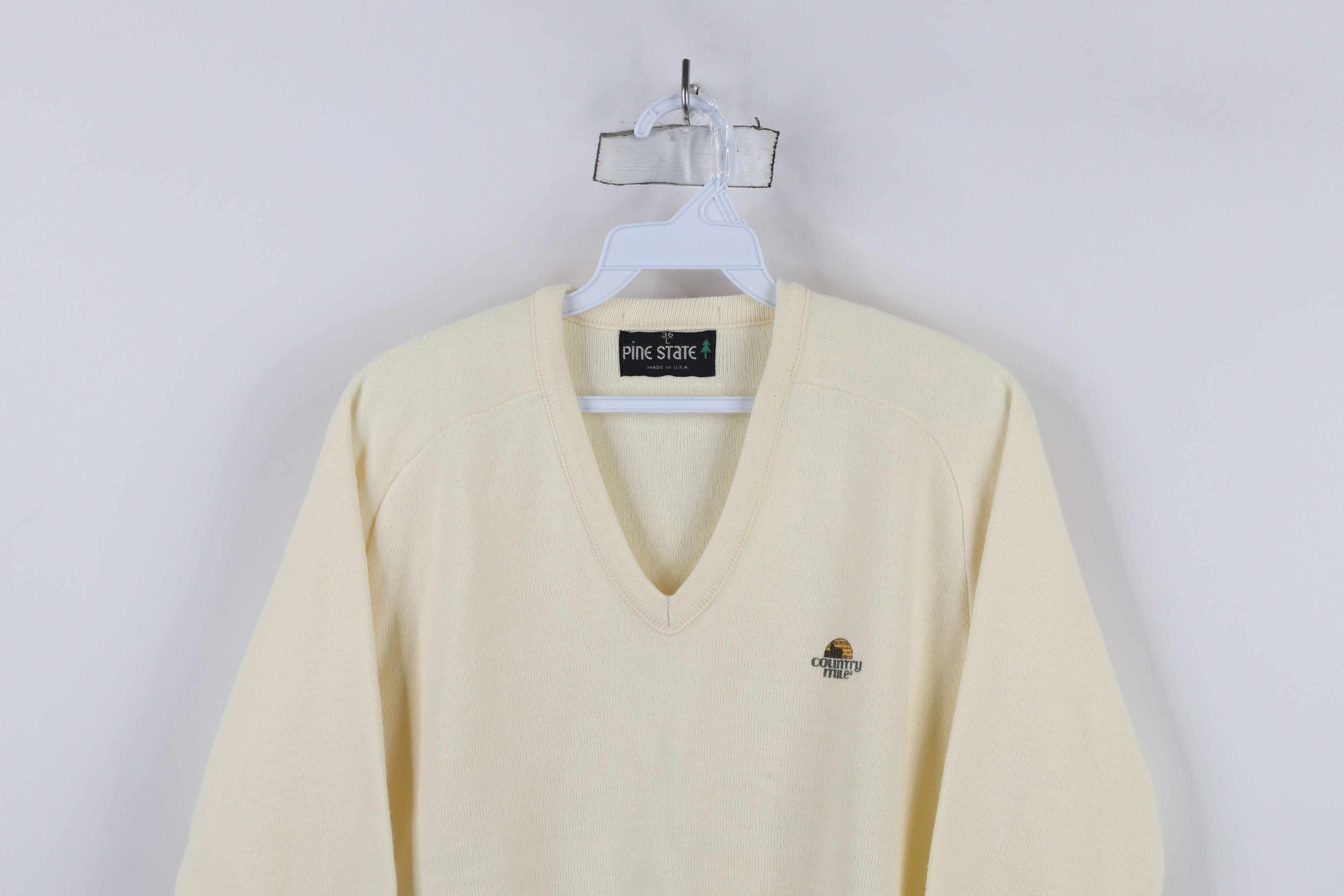 Vintage Vintage 70s Streetwear Feed Farmer Knit Sweater Cream USA Size L / US 10 / IT 46 - 2 Thumbnail