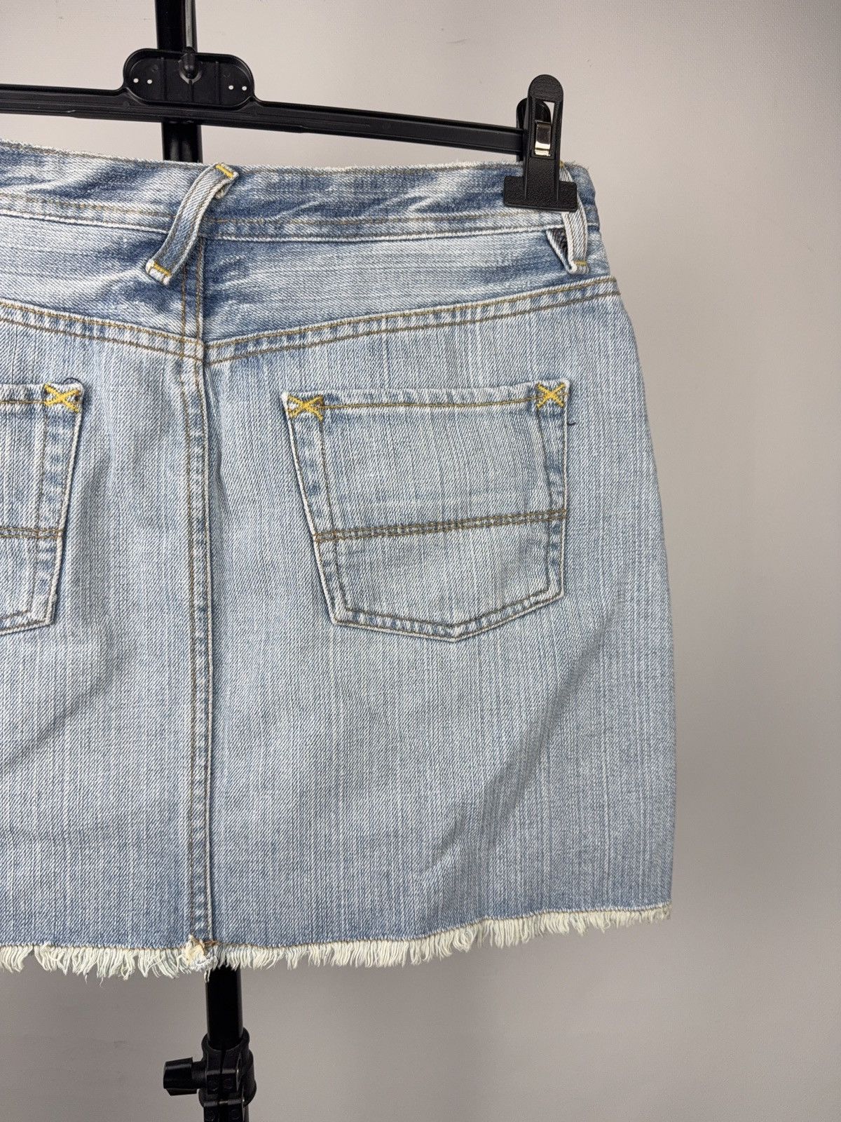Polo Ralph Lauren 00s RL Polo Ralph Lauren USA Y2K Denim Mini Skirt Raw Hem Size 30" / US 8 / IT 44 - 9 Thumbnail