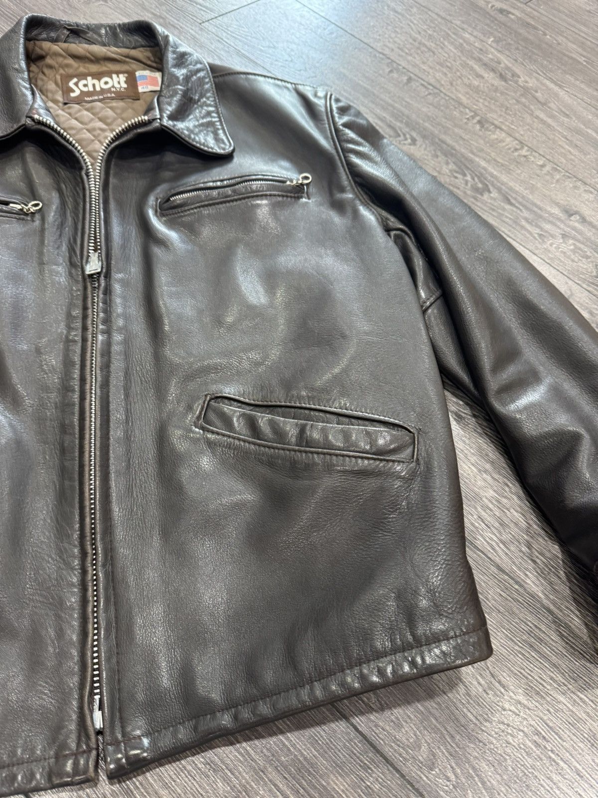 Schott Schott 544 deep brown cowhide leather jacket size 48 Usa Size US XXL / EU 58 / 5 - 9 Thumbnail