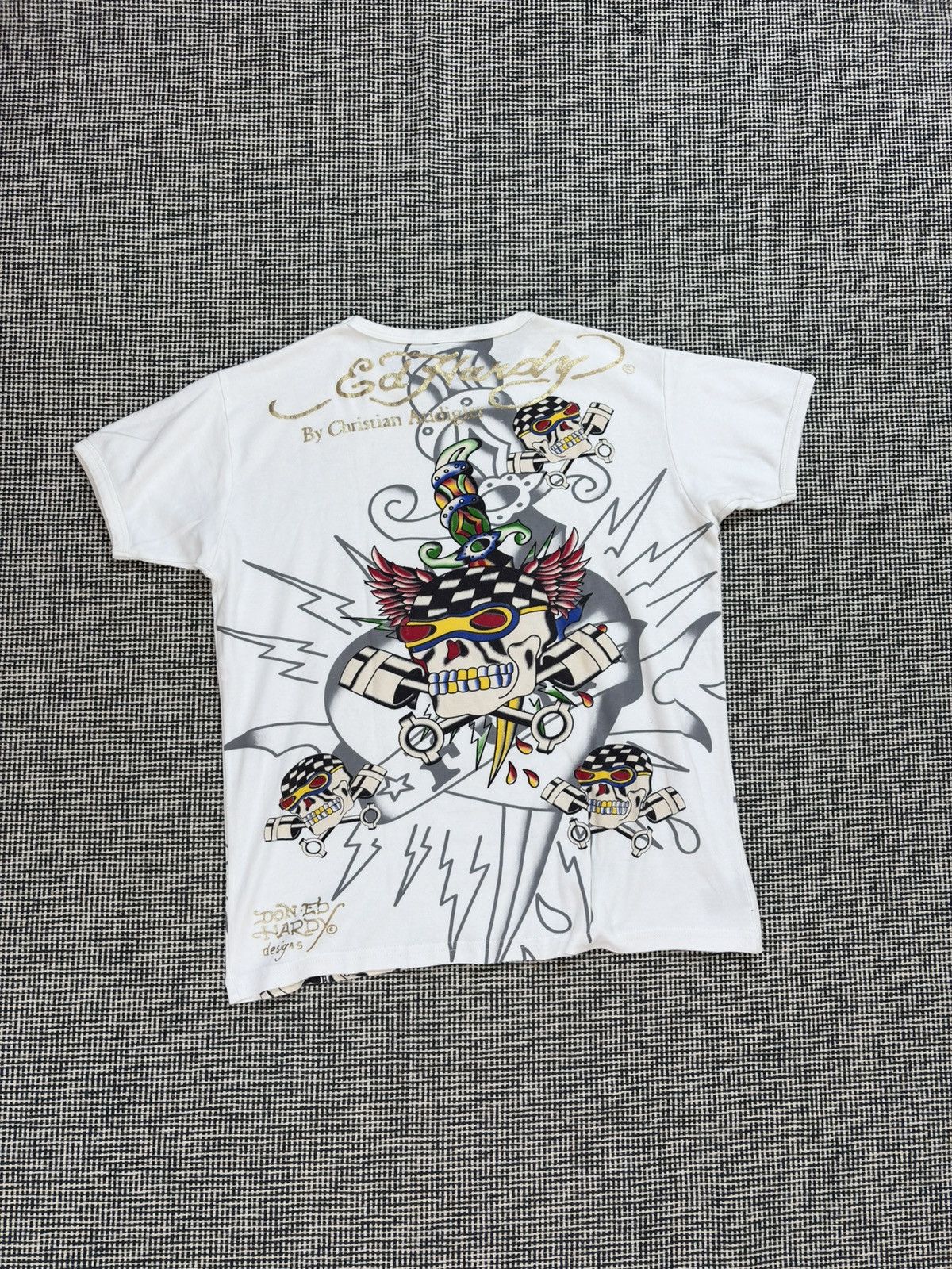 Ed Hardy Ed hardy drip y2k white tatto print tee rhinestones Size US S / EU 44-46 / 1 - 2 Thumbnail
