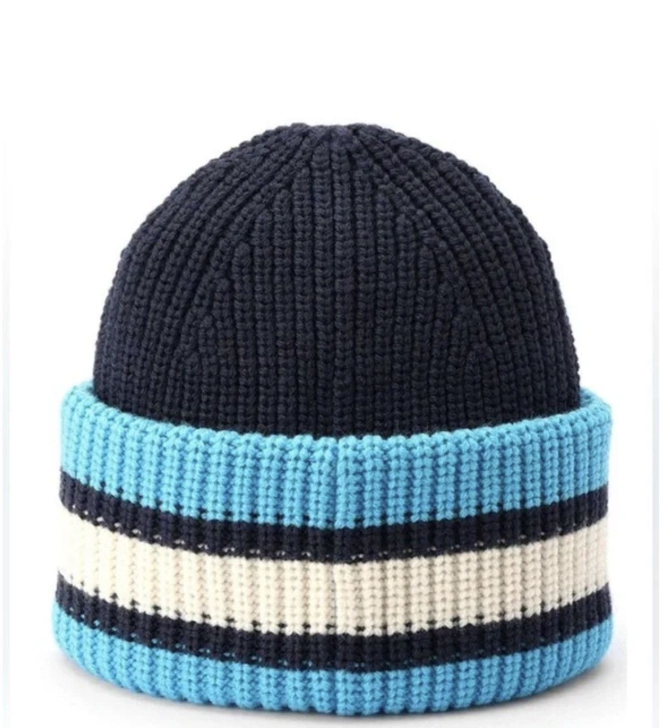 Coach COACH Leatherware Beanie – Blue / White Stripe – Brand New Size ONE SIZE - 2 Thumbnail