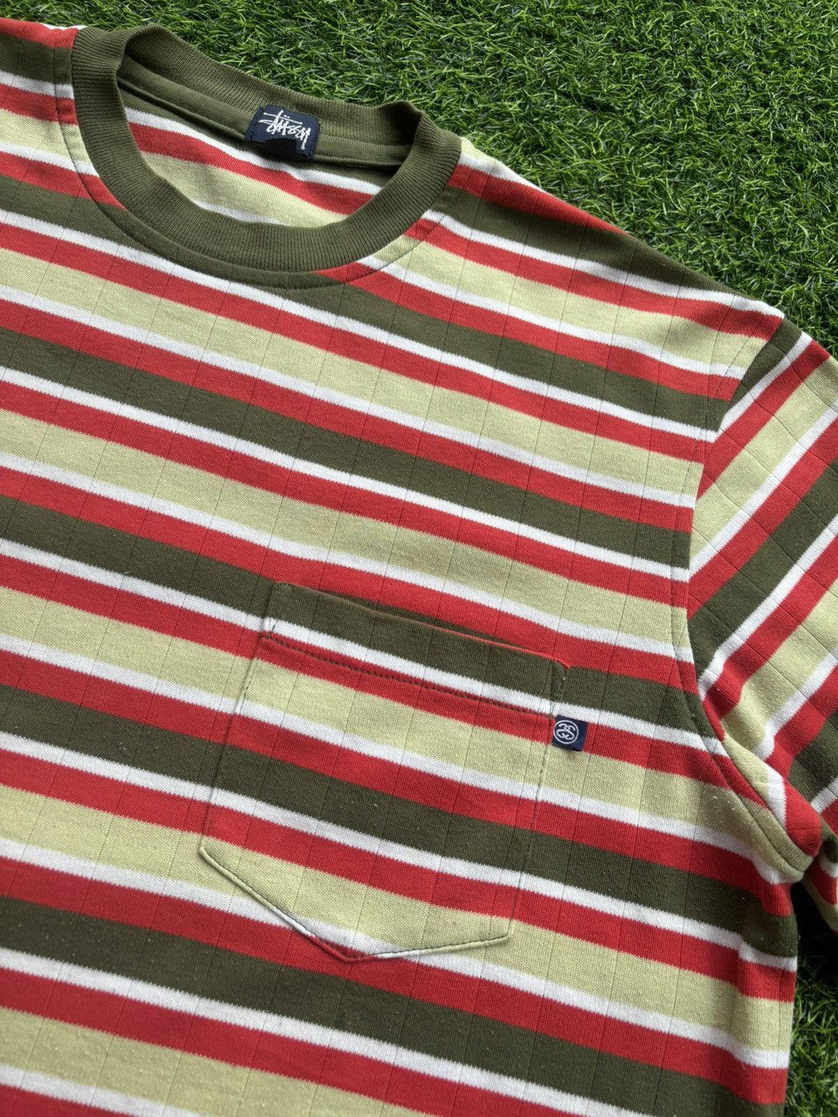 Stussy Vintage Stussy Tom tom Stripe Pocket Tshirt Size US L / EU 52-54 / 3 - 3 Thumbnail