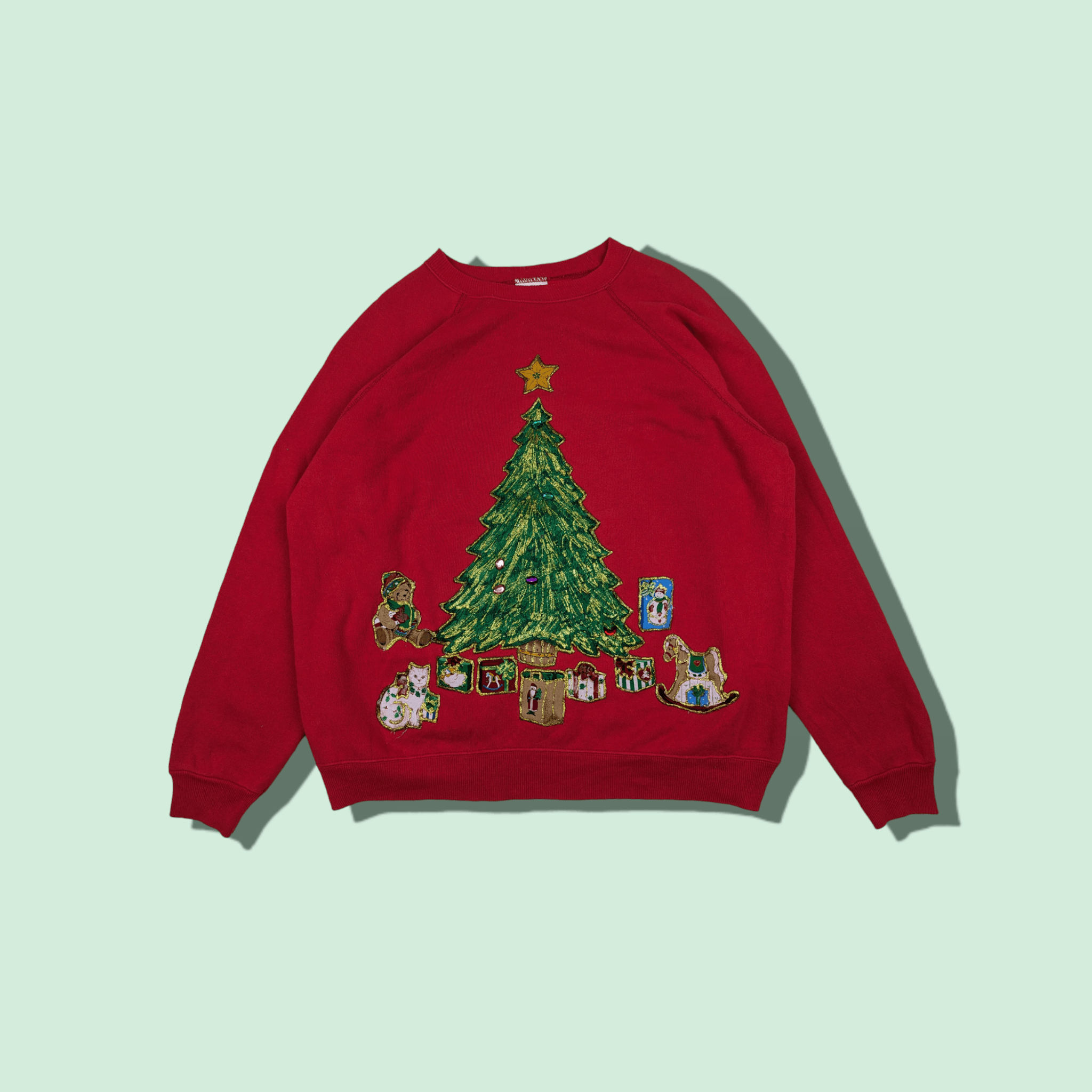 Hanes Vintage 90's HANES Christmas Tree Merry Christmas Jumper Size L / US 10 / IT 46 - 1 Thumbnail