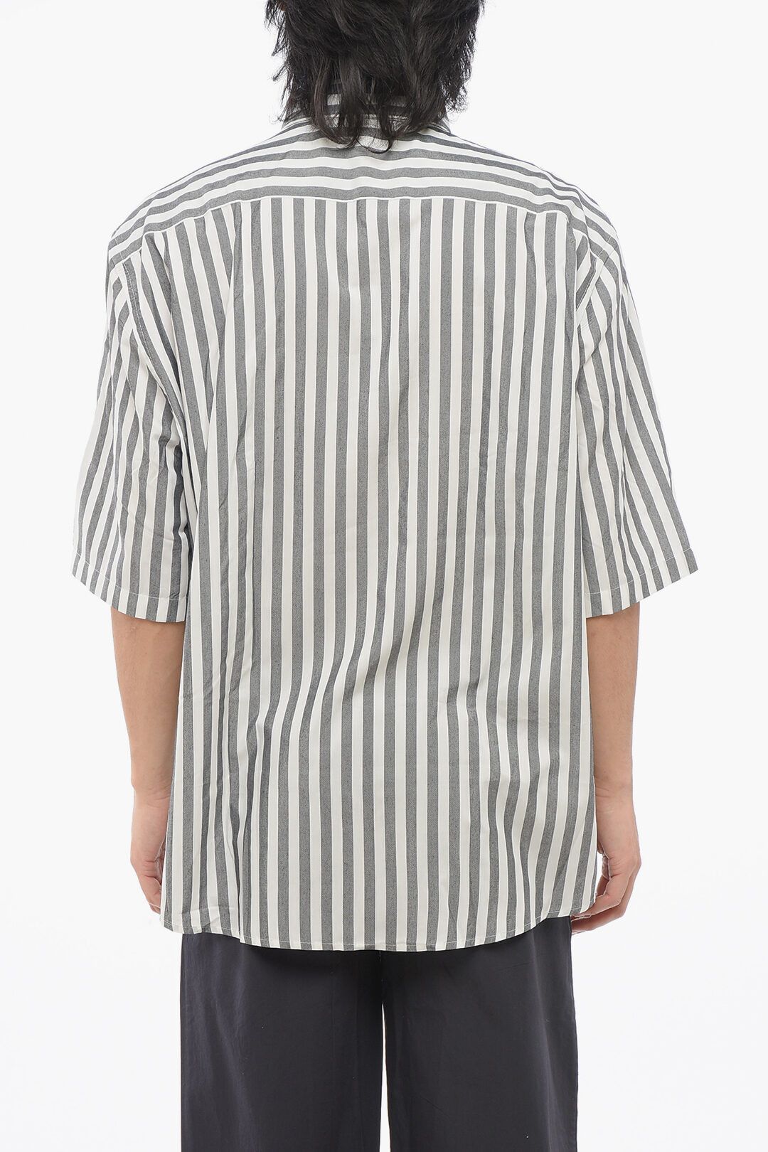 Acne Studios og1mm0325 Awning Striped Shirt in White Grey Size US L / EU 52-54 / 3 - 2 Thumbnail