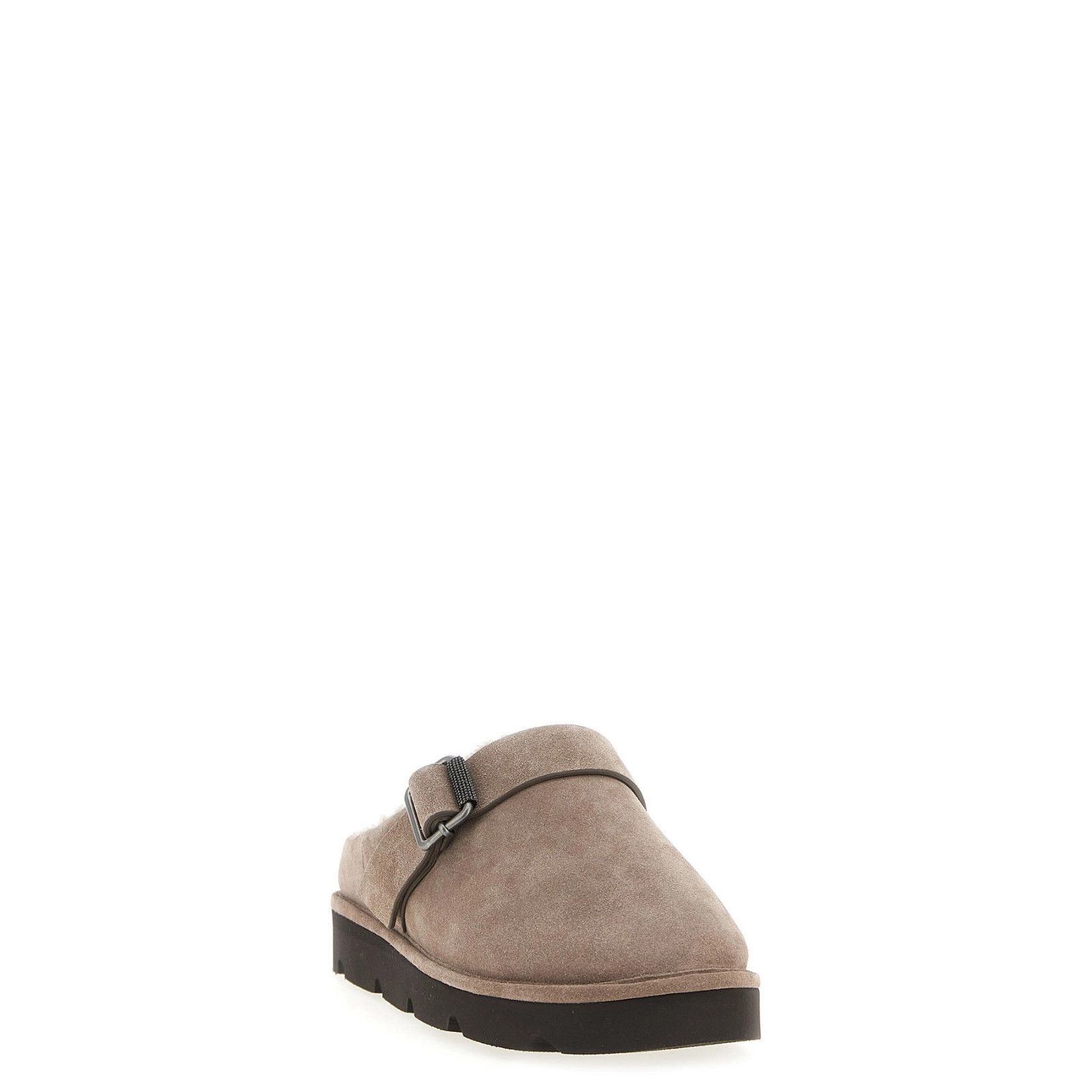 Brunello Cucinelli BRUNELLO CUCINELLI Monile Beige Suede Sabots New & Authentic Size US 7 / IT 37 - 2 Thumbnail