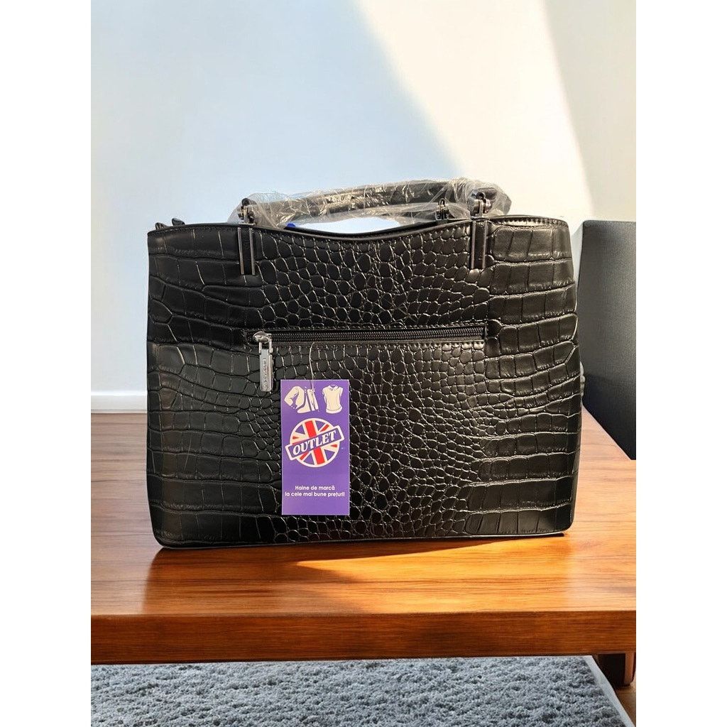 Unknown London SILVIAROSA Black Faux Leather Snakeskin Purse Handbag Size ONE SIZE - 4 Thumbnail