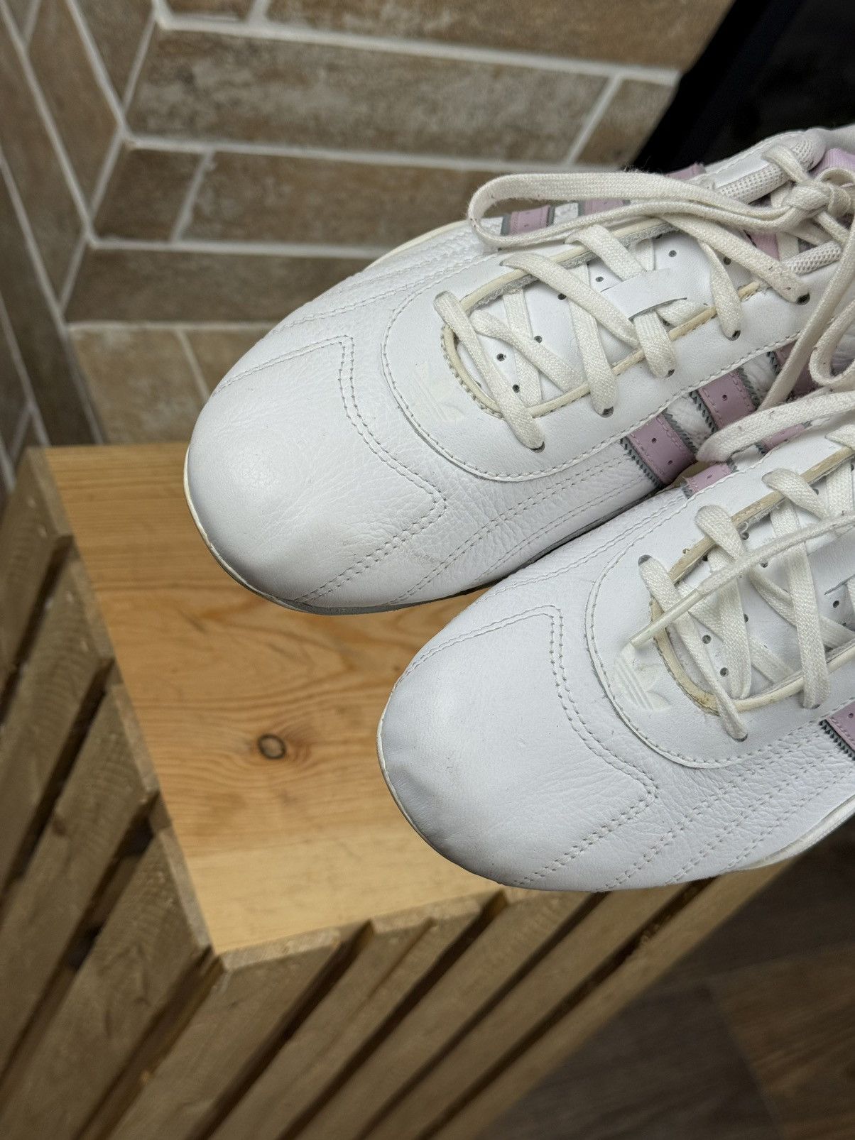 Adidas Adidas Goodyear Vintage Leather Y2K White /Pink Shoes Size US 8 / IT 38 - 5 Thumbnail