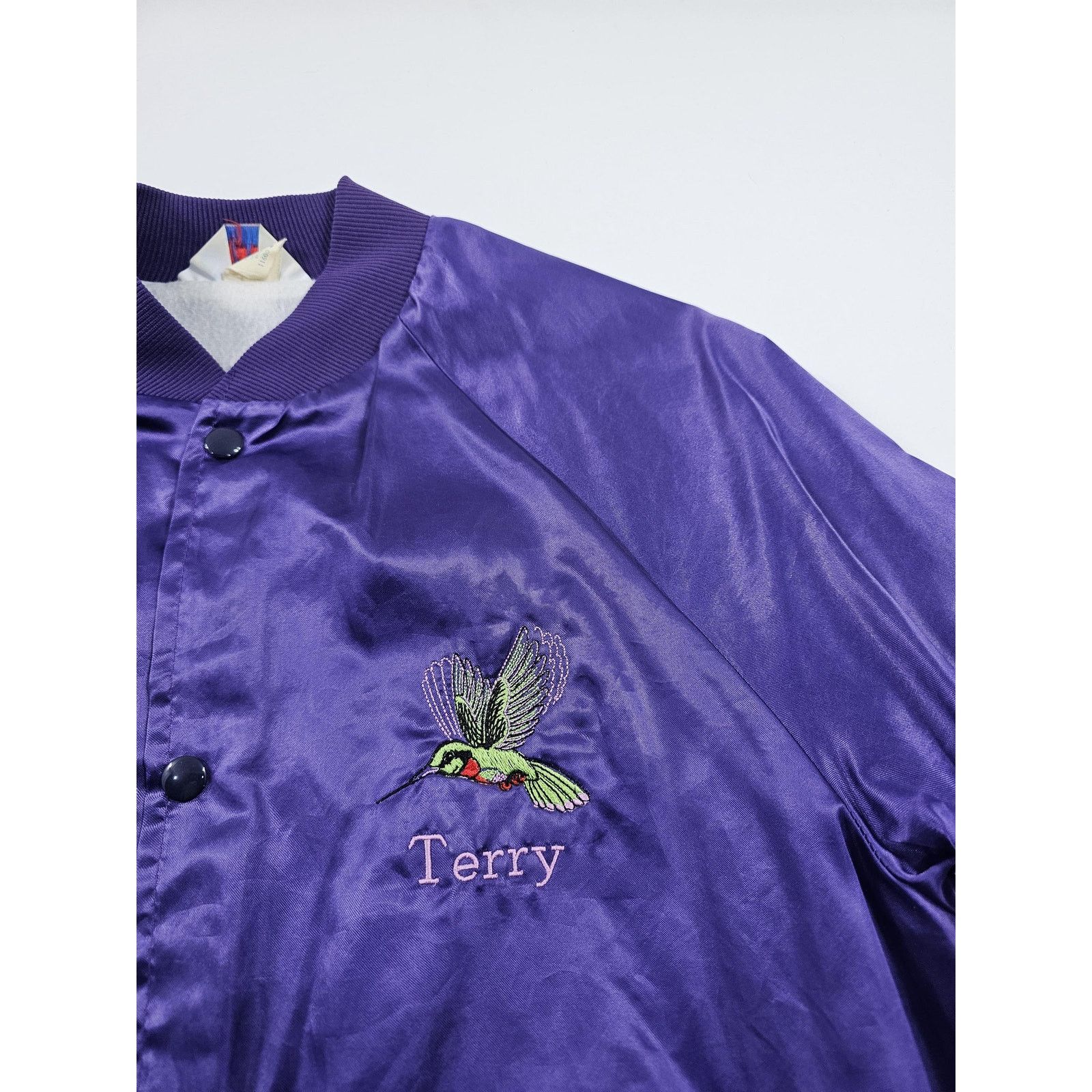 Other Hummingbird and Flower Embroidered Purple Jacket Sz M 1980s Size US M / EU 48-50 / 2 - 4 Thumbnail