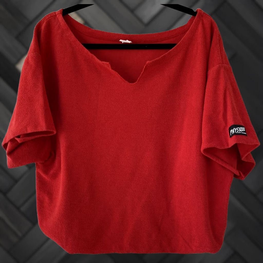 Vintage VINTAGE Physique Bodywear Red Terry Gym Top Unisex Adult Shirt Short Sleeve One Size 80s Theme Size US M / EU 48-50 / 2 - 1 Thumbnail