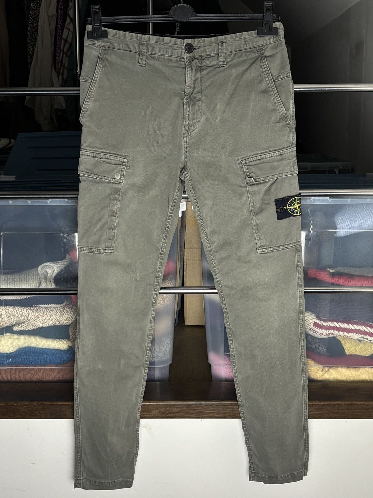 Stone Island Stone Island washed green cargo pants Size US 30 / EU 46 - 1 Thumbnail