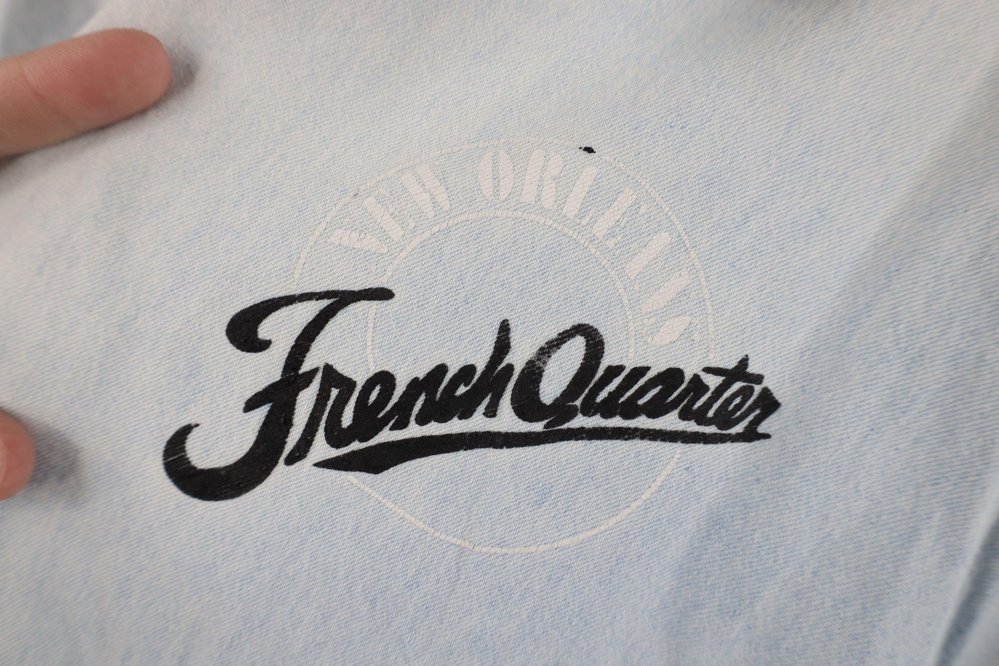 Vintage Vintage 90s Streetwear New Orleans French Quarter Denim Polo Size US L / EU 52-54 / 3 - 4 Thumbnail