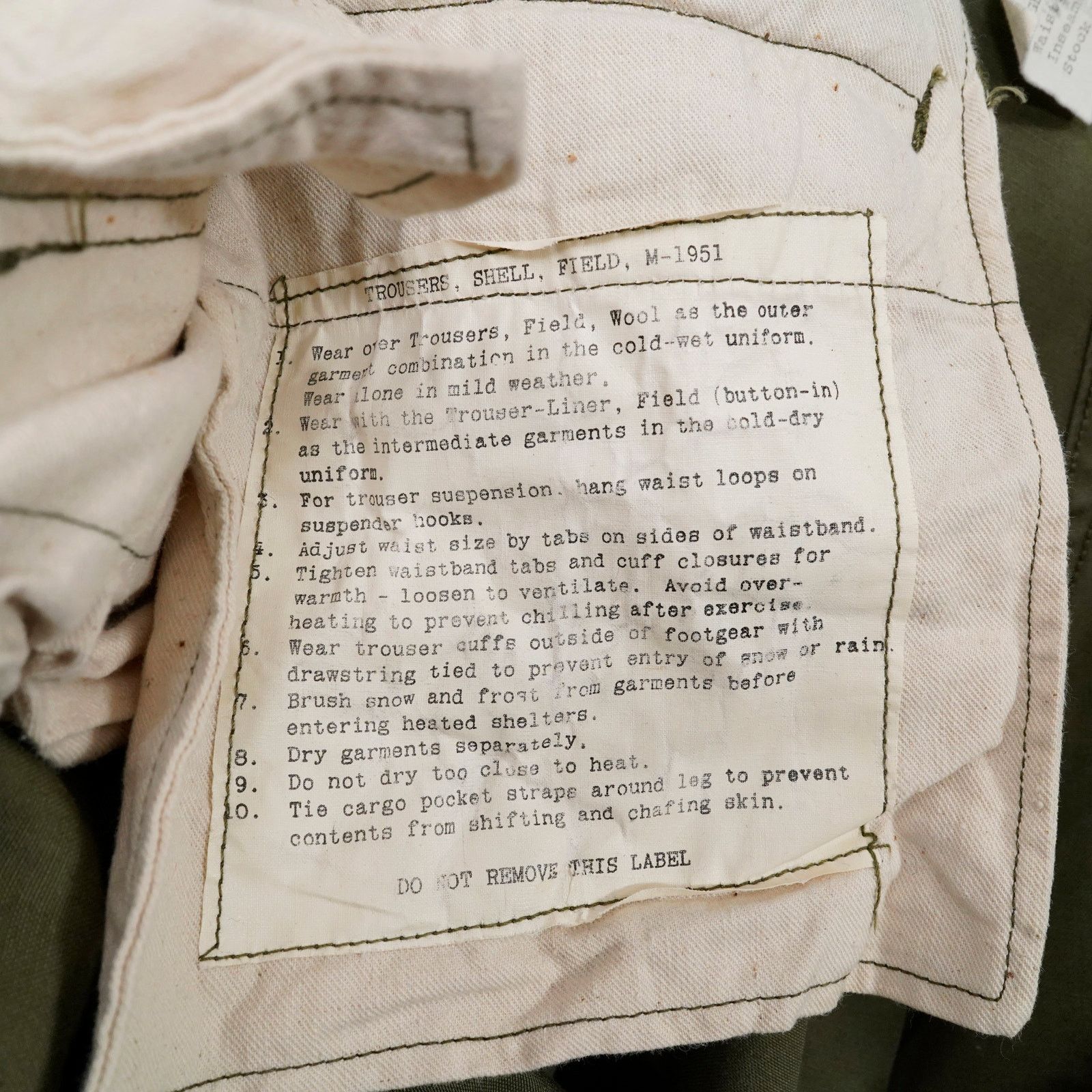 Vintage Vintage 1951 US Army M-51 Field Cargo Pants OG-107 Talon Zip Size US 38 / EU 54 - 4 Thumbnail