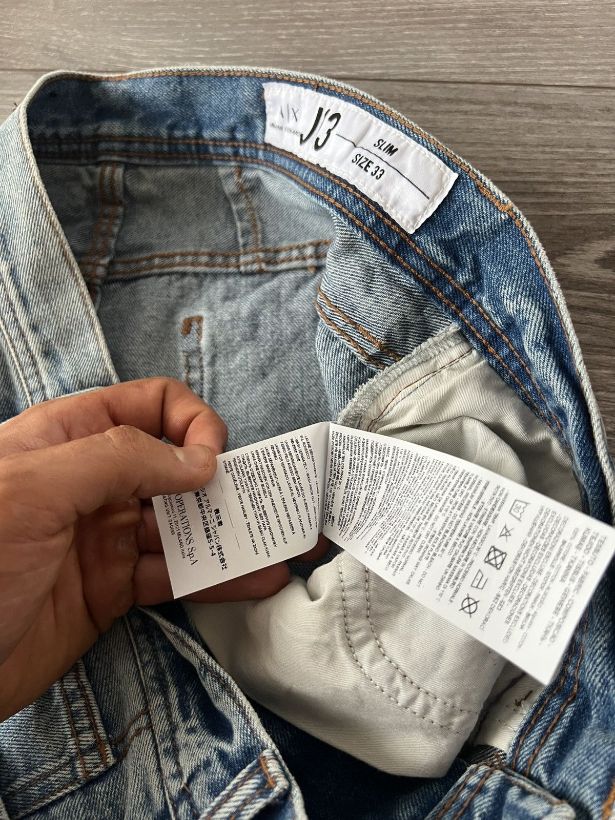 Armani Exchange × Designer ‼️Armani Excange J13 Icon Period Box Logo Denim Jeans‼️ Size US 33 - 21 Thumbnail