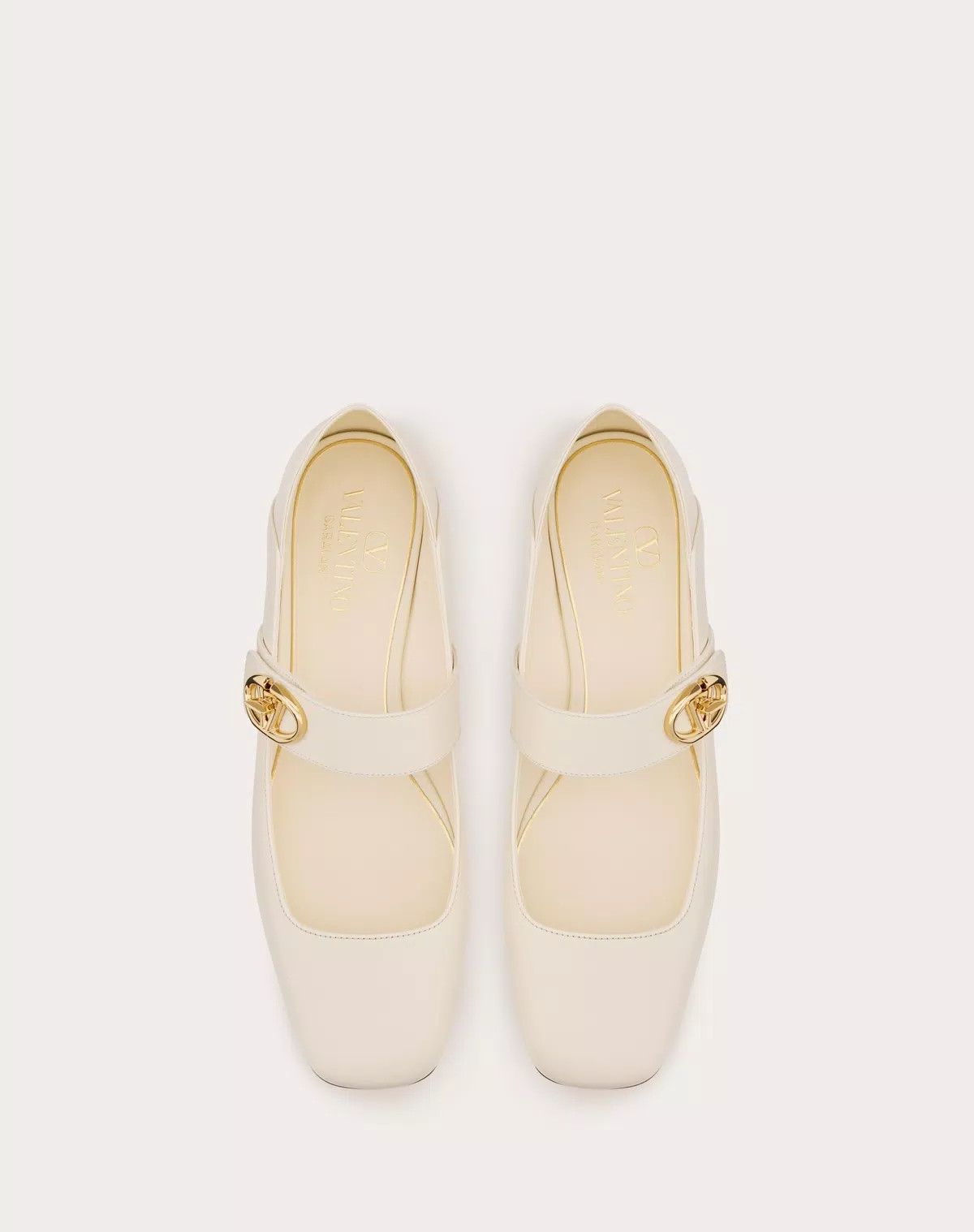 Valentino o1s1wg110625 Vlogo Locker Mary Jane Ballerina in White Size US 11.5 / IT 41.5 - 4 Thumbnail